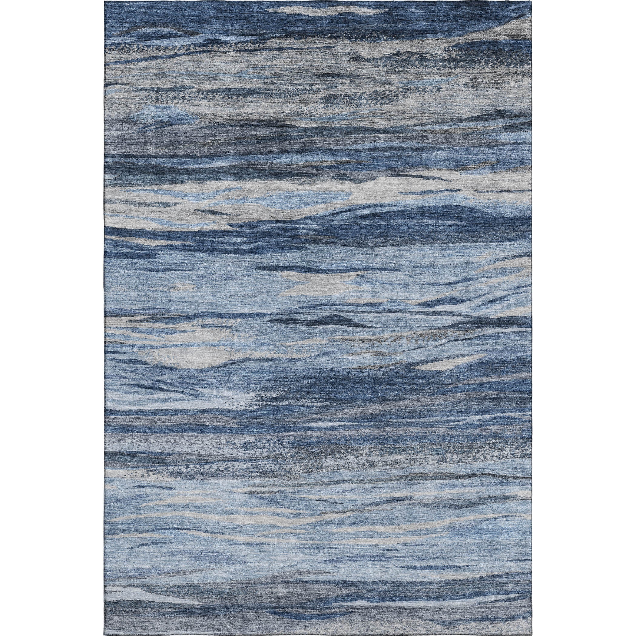 Athens Machine Washable Transitional Blue Rug 2'6" x 3'10" #shape_Rectangle