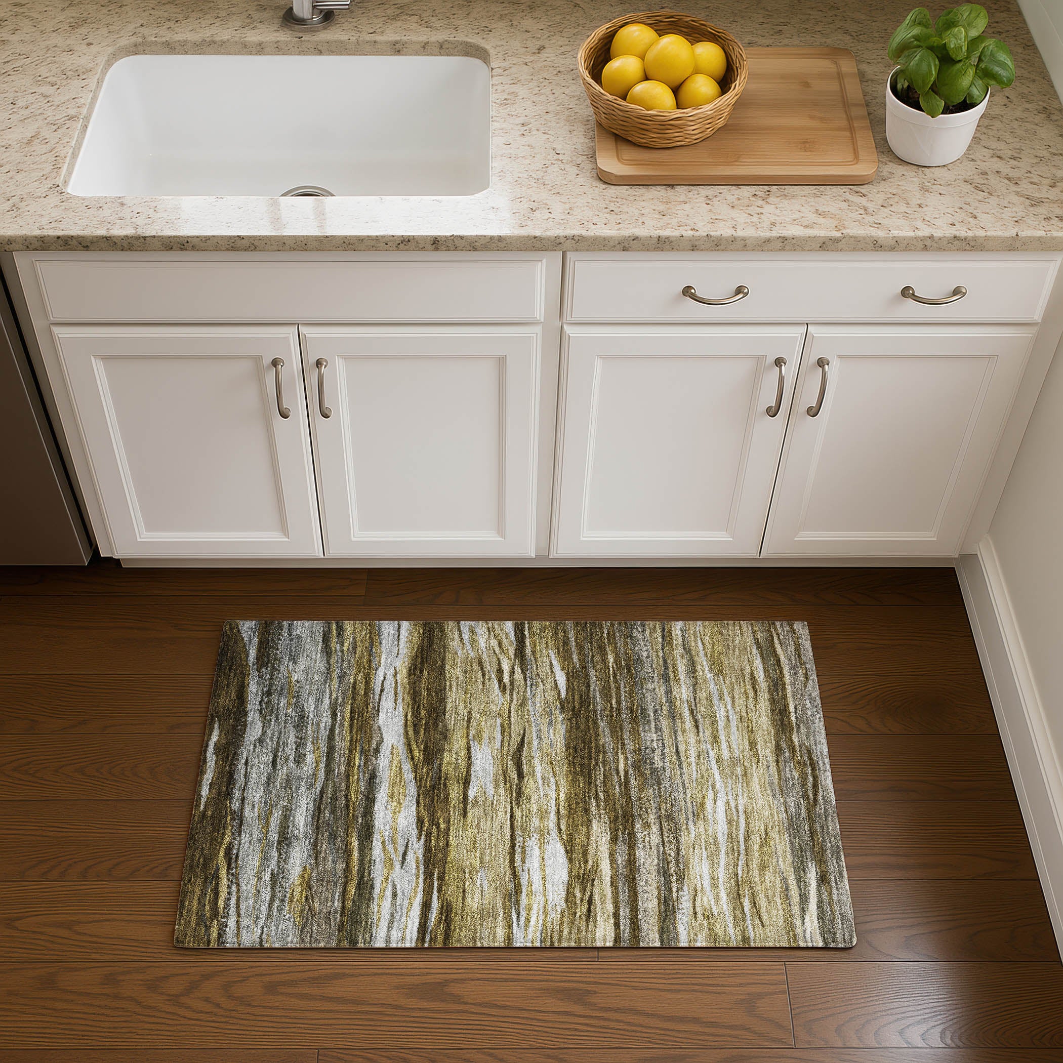Athens Machine Washable Transitional Brown Rug 1'8" x 2'6" #shape_Rectangle