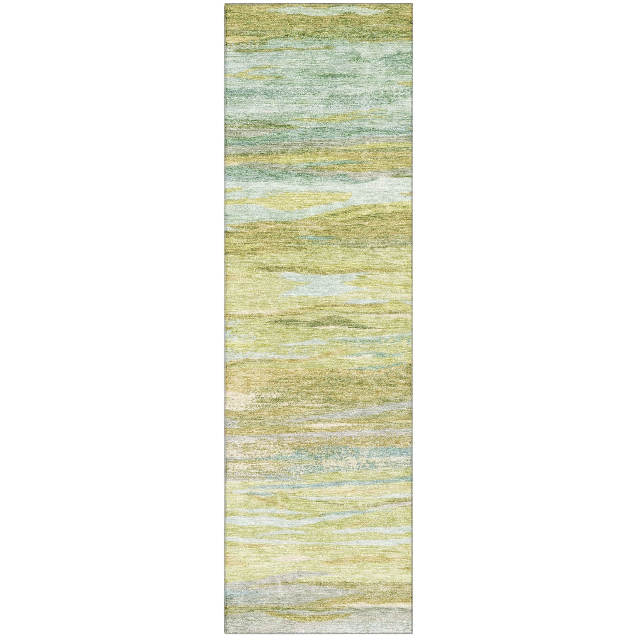 Athens Machine Washable Transitional Sage Green Rug 2'3" x 7'6" #shape_Runner