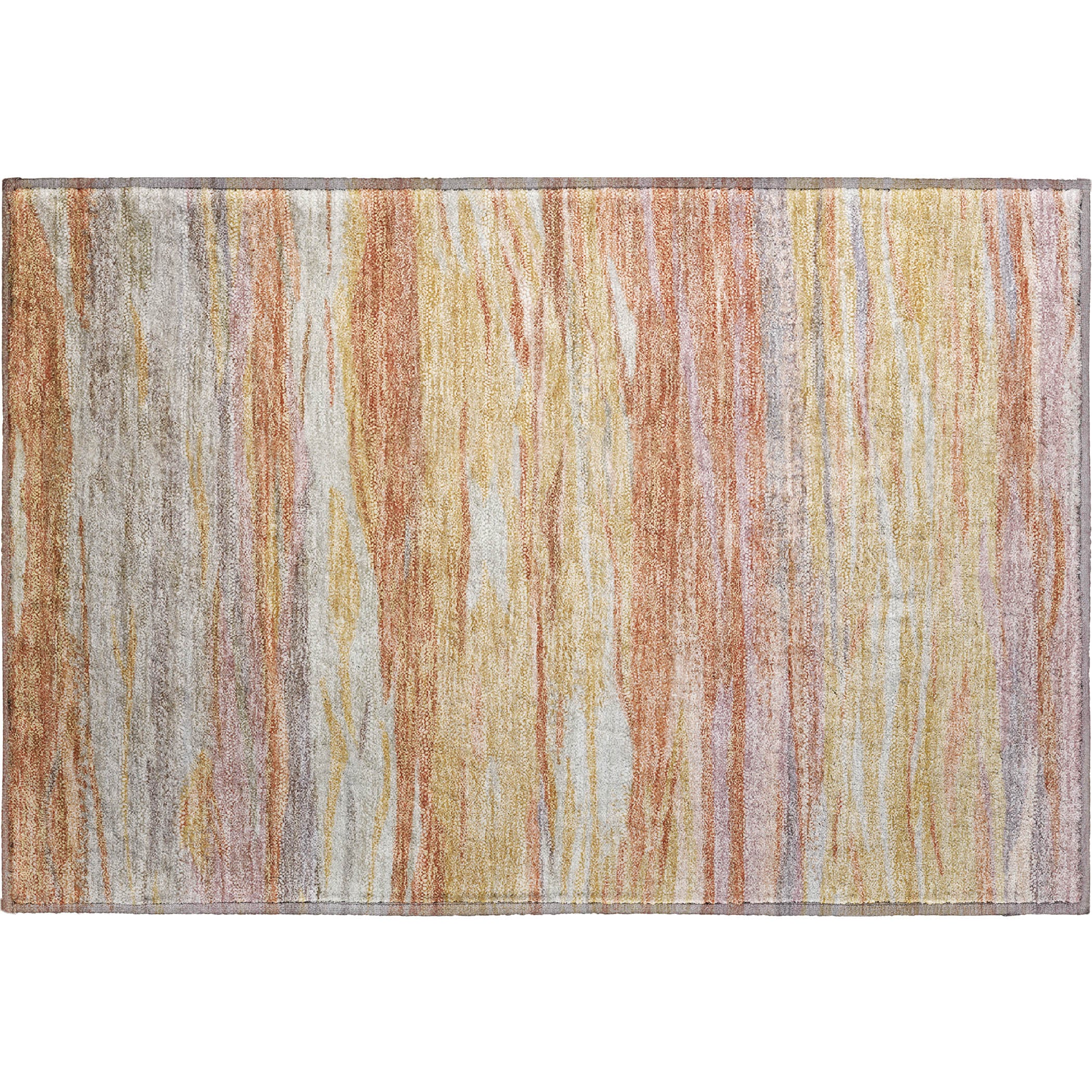 Athens Machine Washable Transitional Salmon Orange Rug 1'8" x 2'6" #shape_Rectangle