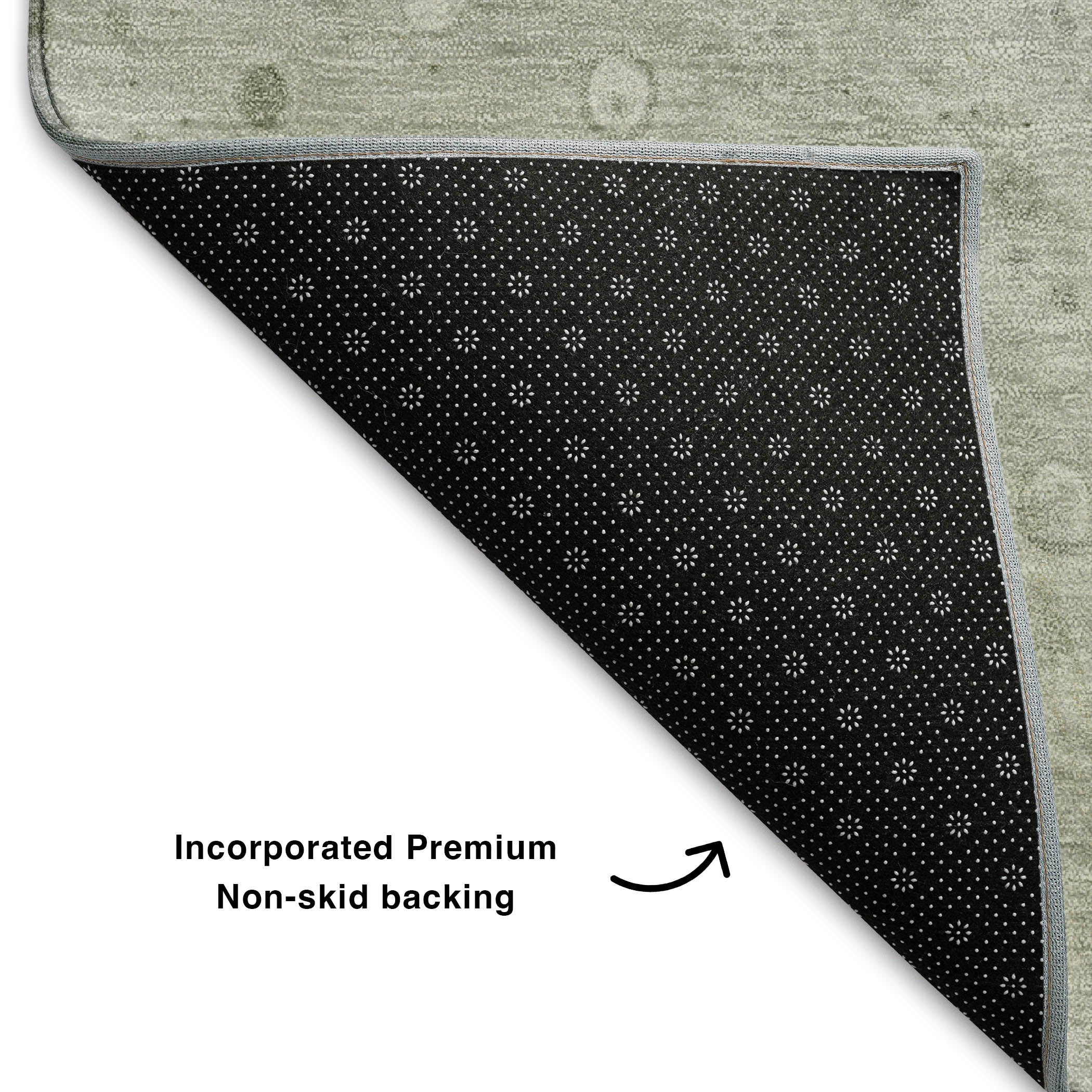 Lisbon Machine Washable Transitional Aloe Green Rug 1'8" x 2'6" #shape_Rectangle