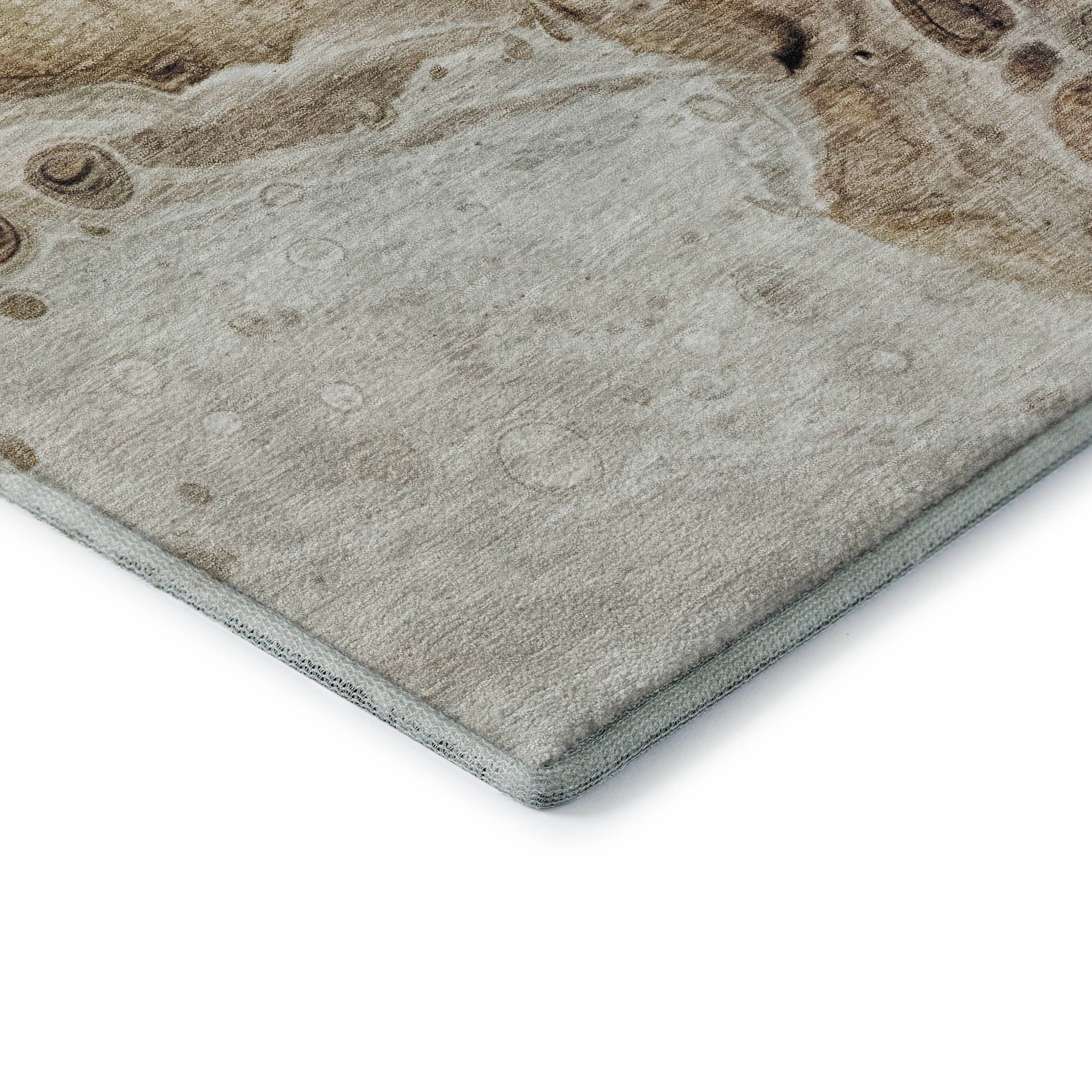 Lisbon Machine Washable Transitional Beige Brown Rug 1'8" x 2'6" #shape_Rectangle