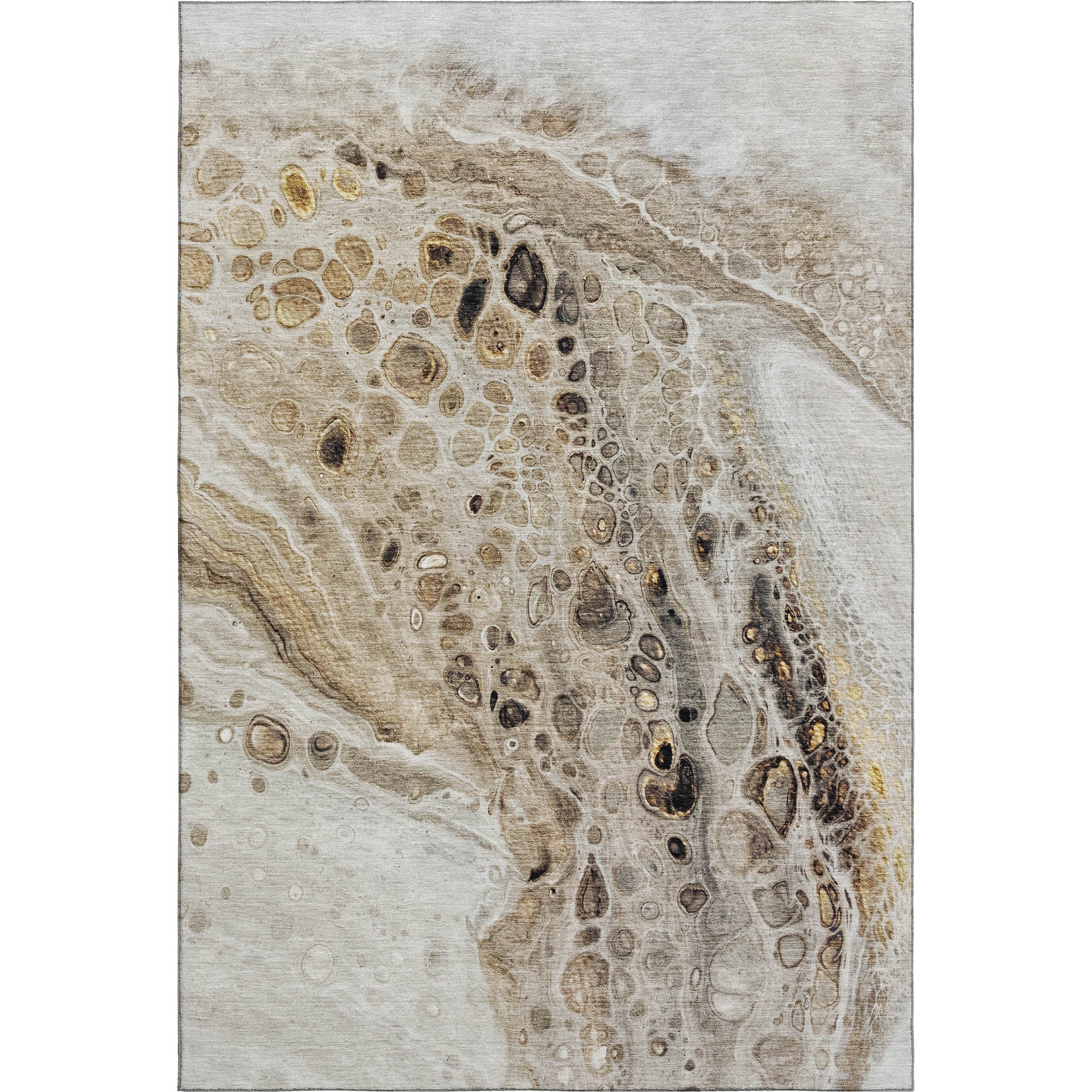 Lisbon Machine Washable Transitional Beige Brown Rug 2'6" x 3'10" #shape_Rectangle