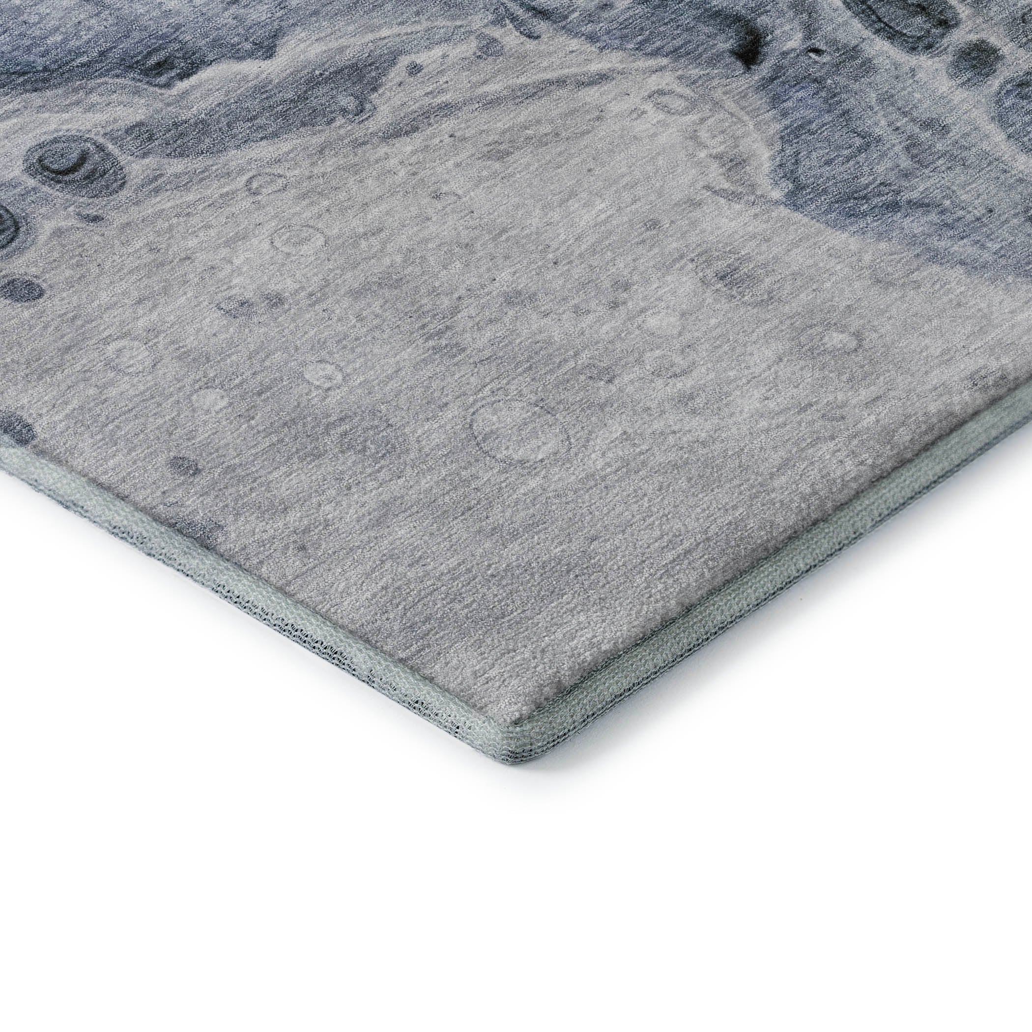 Lisbon Machine Washable Transitional Blue Rug 1'8" x 2'6" #shape_Rectangle