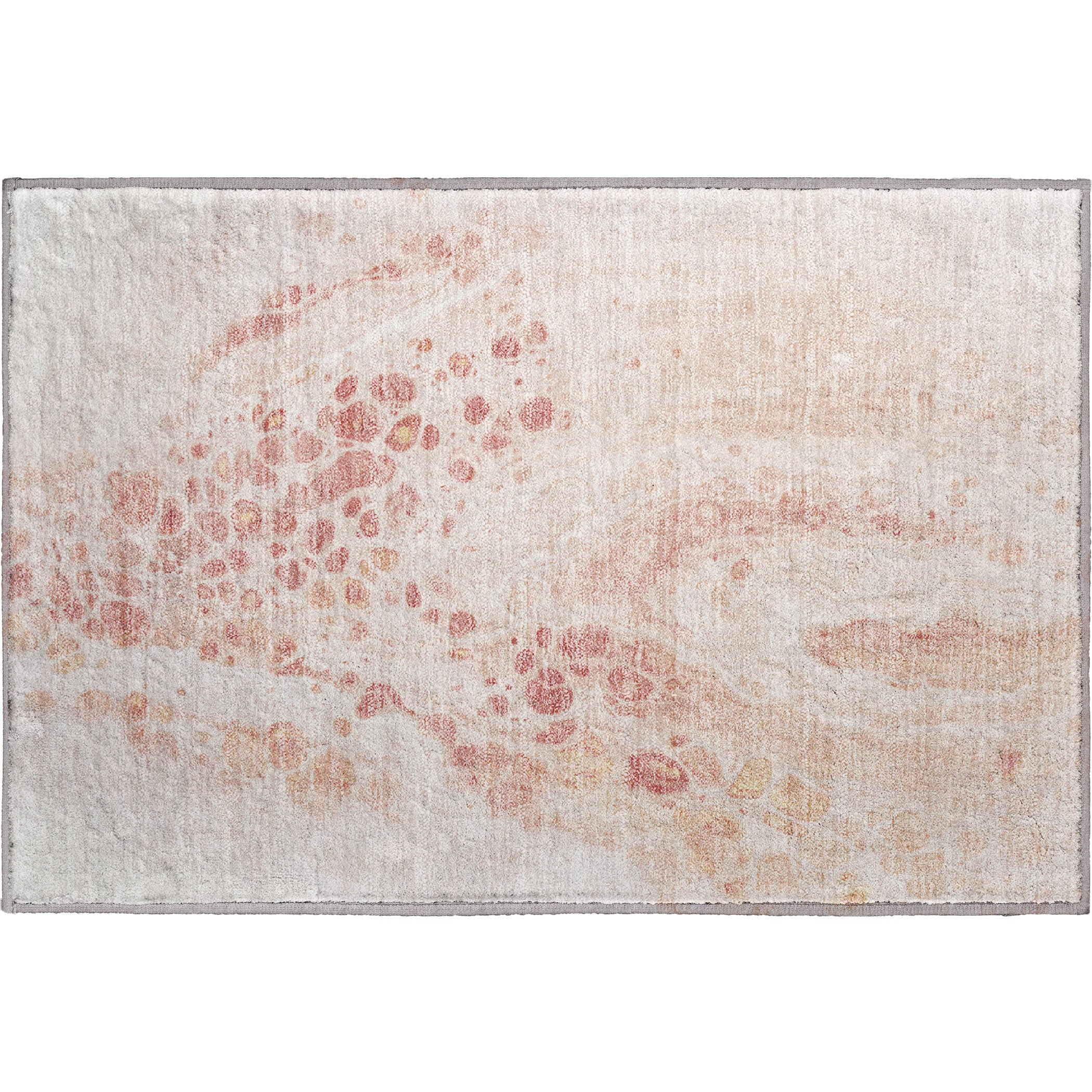Bruges Machine Washable Transitional Salmon Orange Rug 1'8" x 2'6" #shape_Rectangle