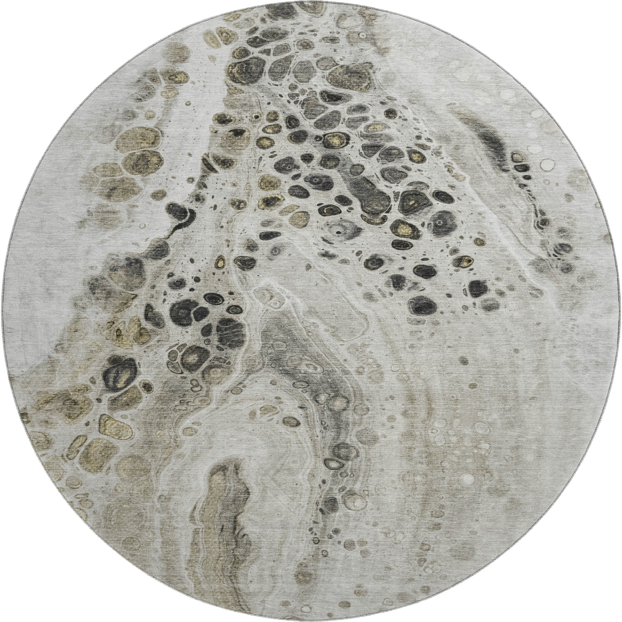 Bruges Machine Washable Transitional Taupe Brown Rug 8' x 8' #shape_Round