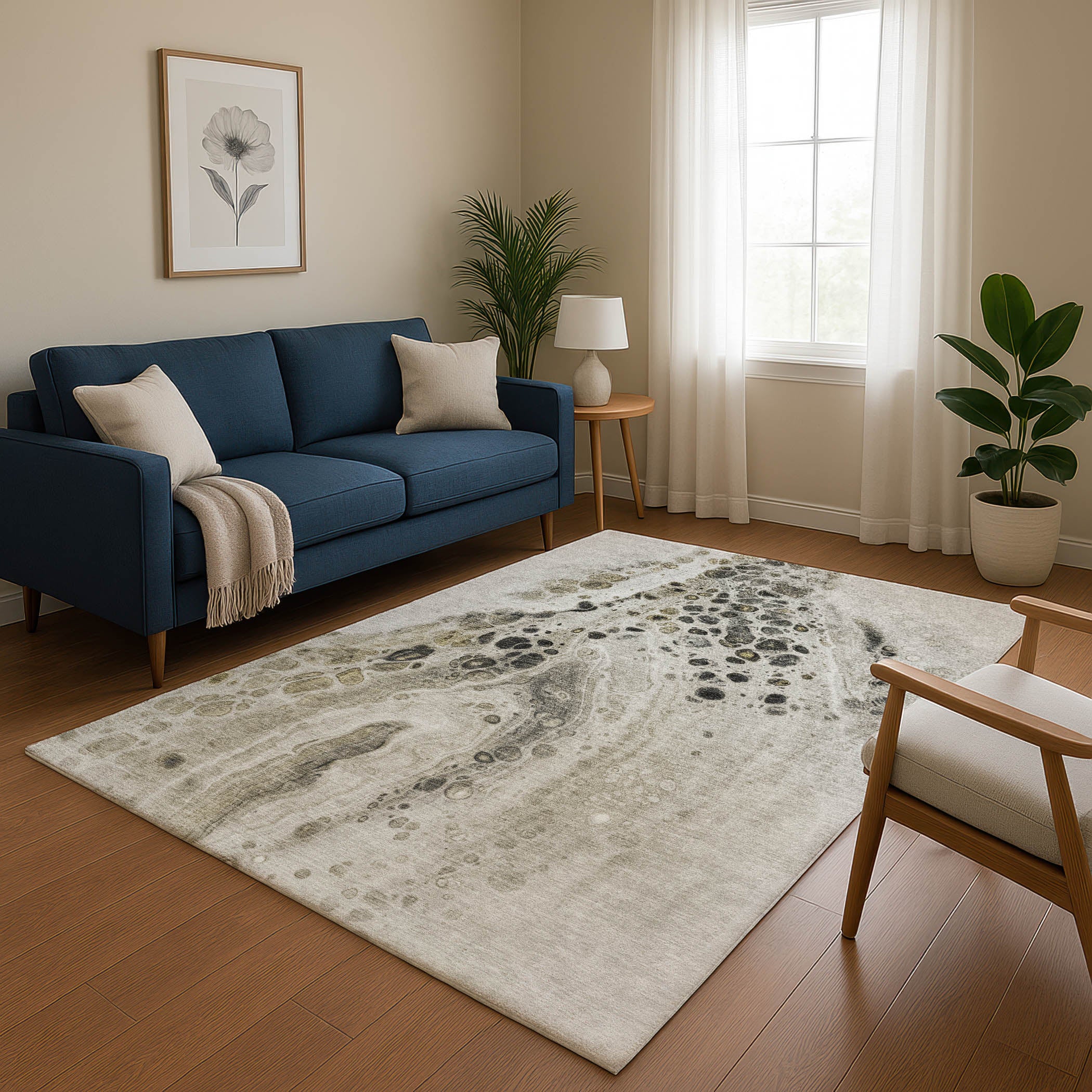 Bruges Machine Washable Transitional Taupe Brown Rug 2'6" x 3'10" #shape_Rectangle