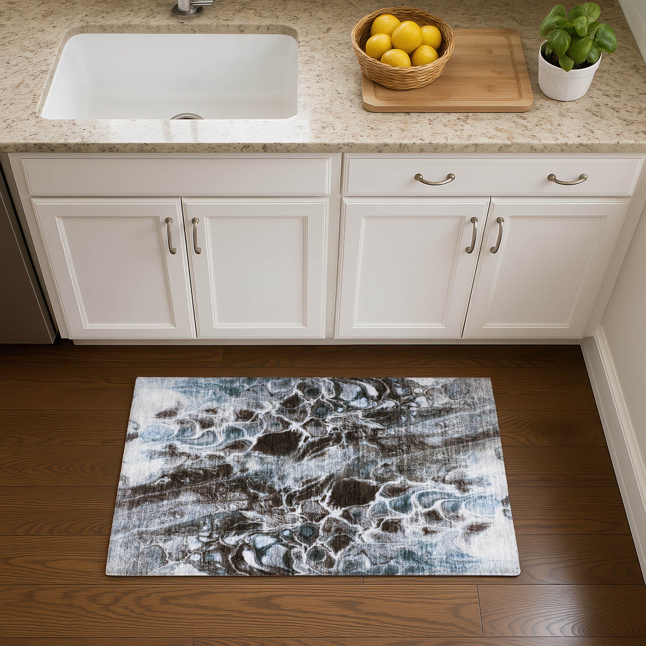 Bogota Machine Washable Transitional Chocolate Brown Rug 1'8" x 2'6" #shape_Rectangle