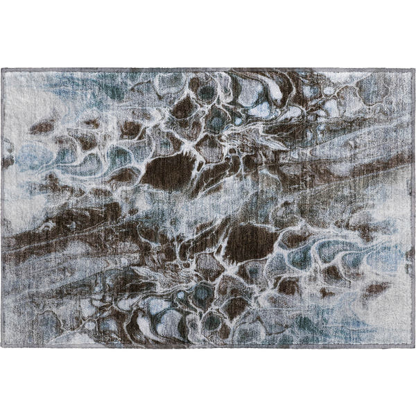 Bogota Machine Washable Transitional Chocolate Brown Rug 1'8" x 2'6"