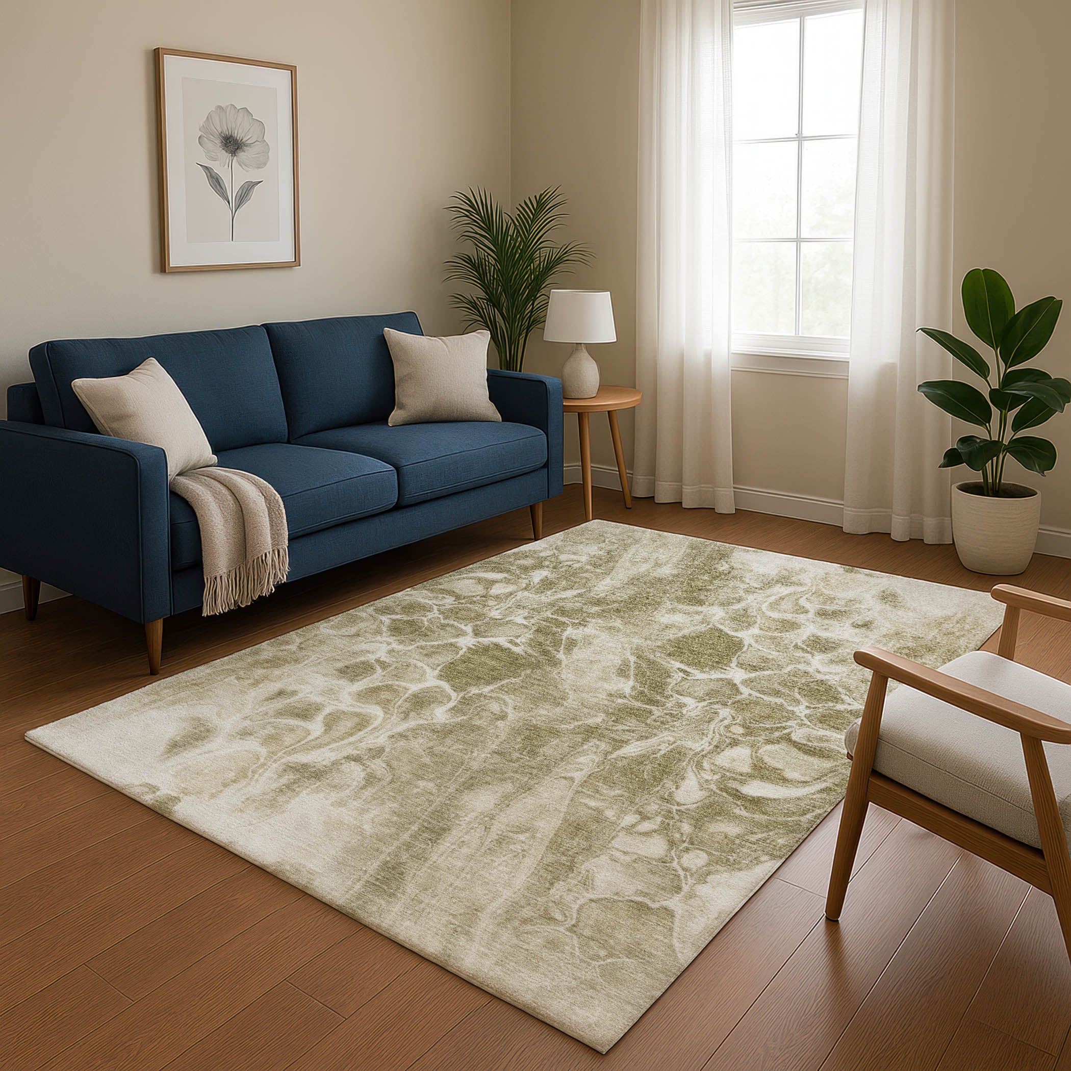 Bogota Machine Washable Transitional Khaki Brown Rug 2'6" x 3'10" #shape_Rectangle