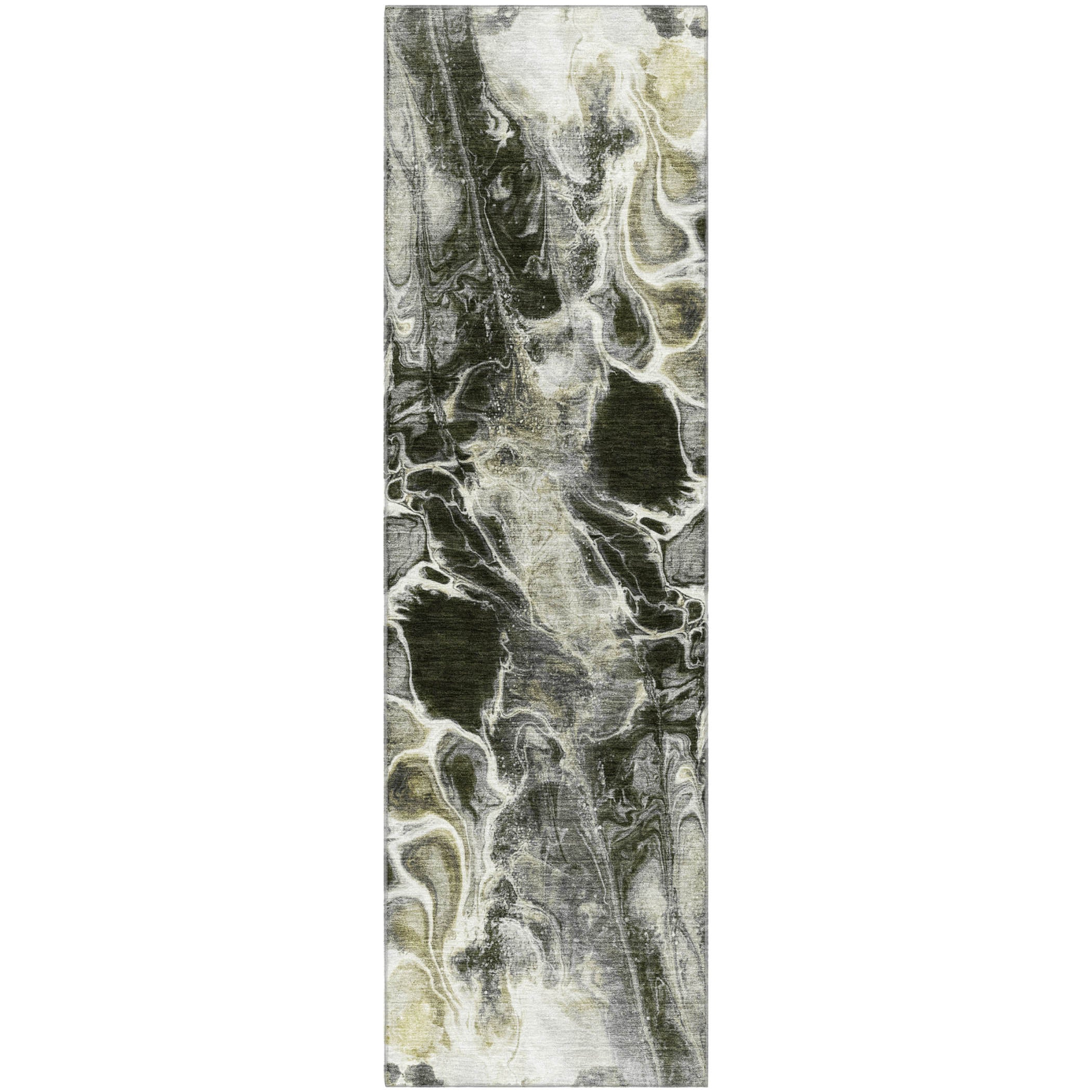 Bogota Machine Washable Transitional Pewter Gray Rug 2'3" x 7'6" #shape_Runner