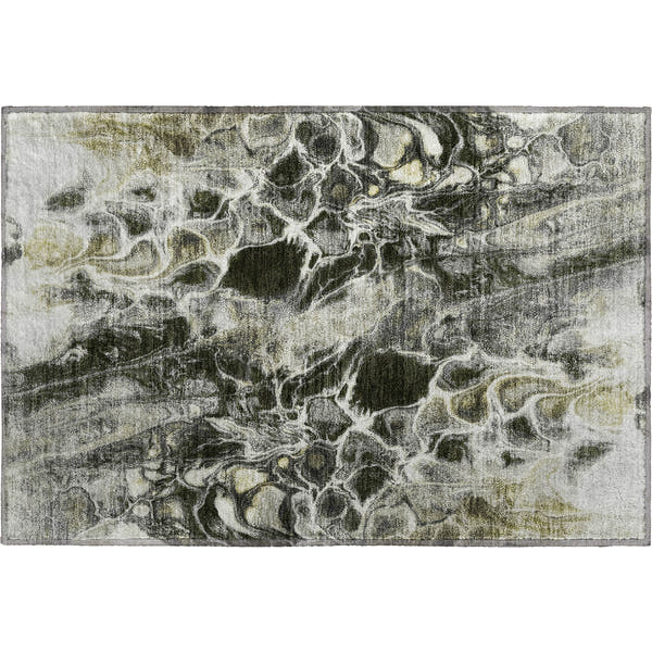 Bogota Machine Washable Transitional Pewter Gray Rug 1'8" x 2'6"