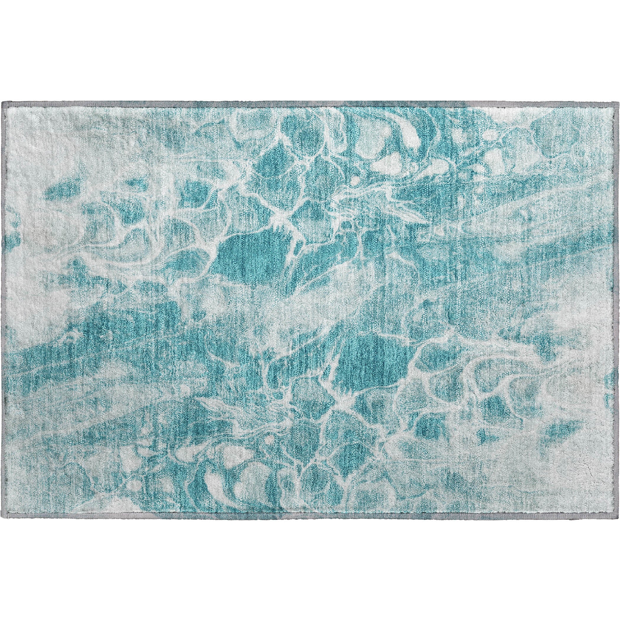 Bogota Machine Washable Transitional Teal Rug 1'8" x 2'6" #shape_Rectangle