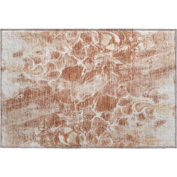 Bogota Machine Washable Transitional Terracotta Orange Rug 1'8" x 2'6"