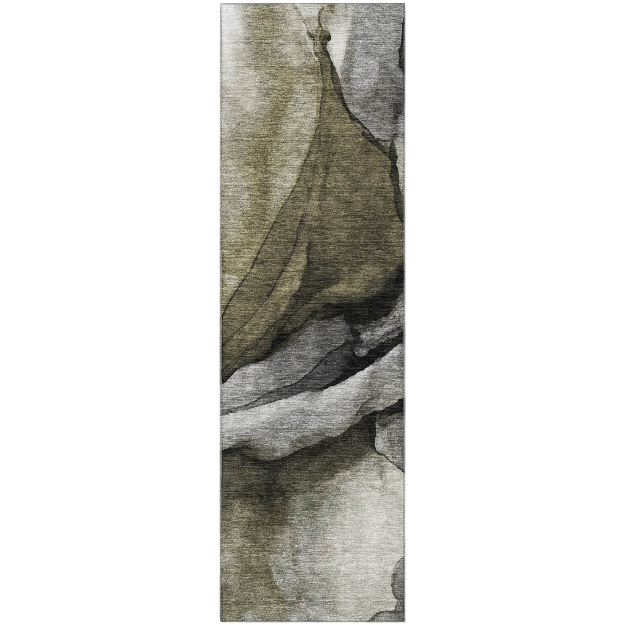 Tbilisi Machine Washable Transitional Gray Rug 2'3" x 7'6" #shape_Runner