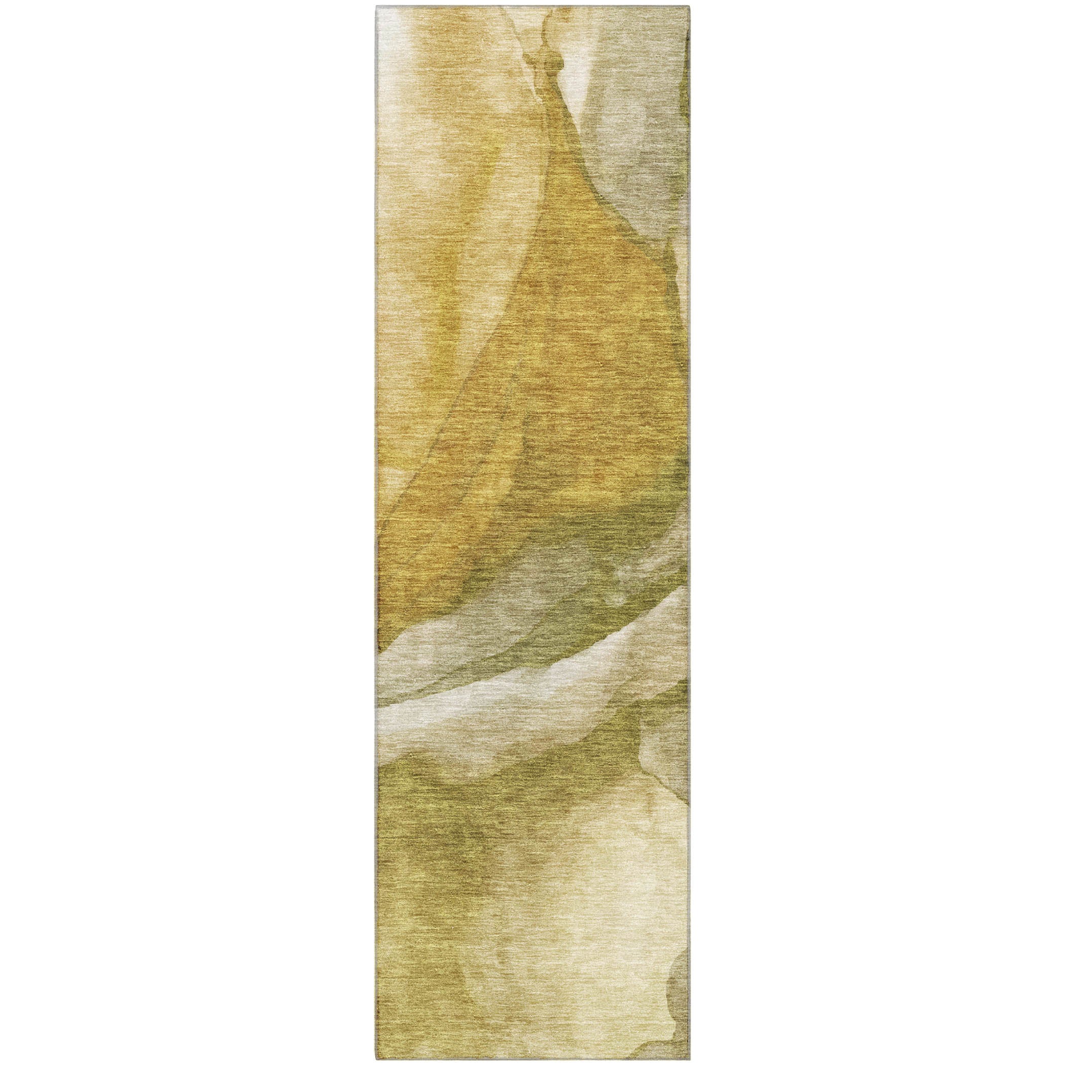 Tbilisi Machine Washable Transitional Wheat Gold Rug 2'3" x 7'6" #shape_Runner