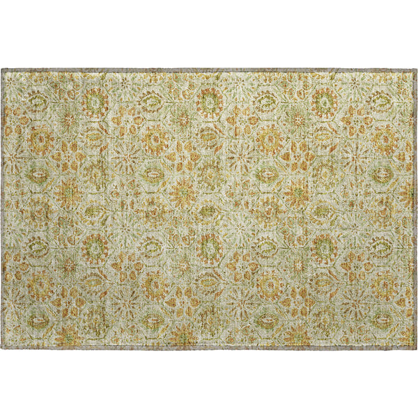 Split Machine Washable Transitional Beige Brown Rug 1'8" x 2'6"