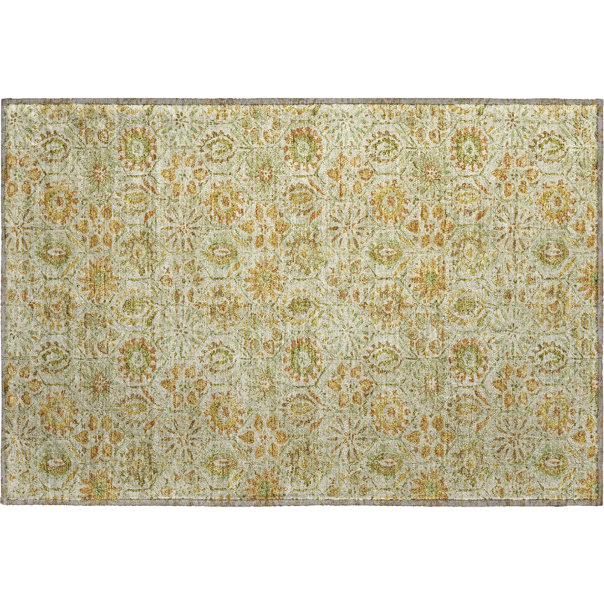 Split Machine Washable Transitional Beige Brown Rug 1'8" x 2'6" #shape_Rectangle