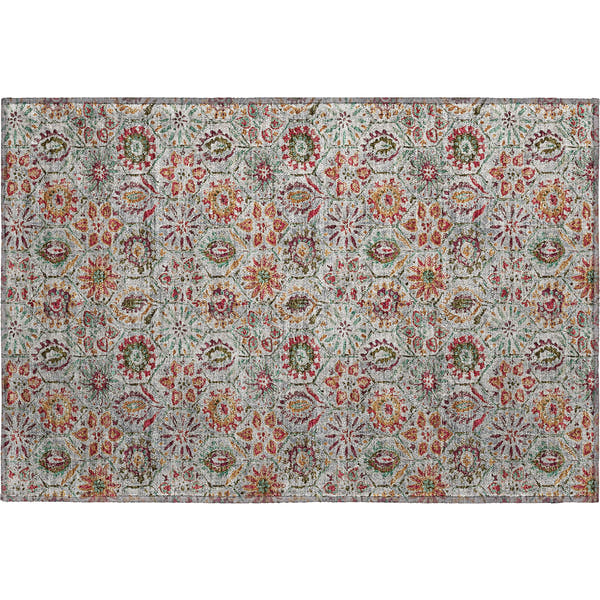 Split Machine Washable Transitional Paprika Orange Rug 1'8" x 2'6"
