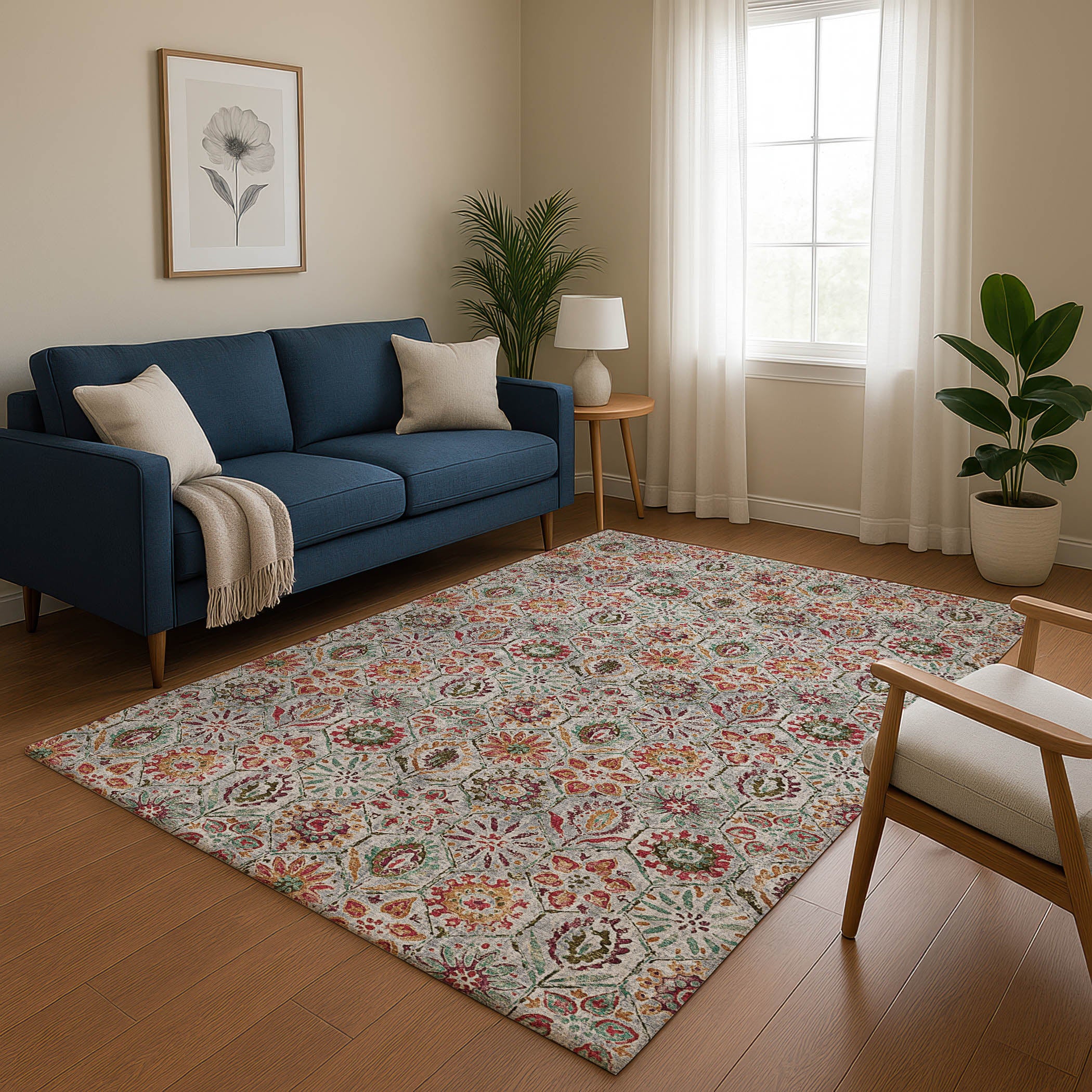 Split Machine Washable Transitional Paprika Orange Rug 2'6" x 3'10" #shape_Rectangle