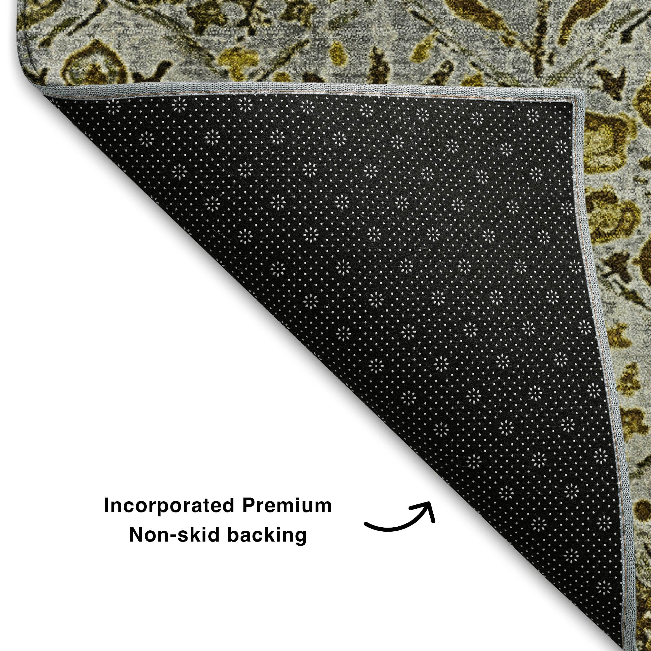 Split Machine Washable Transitional Pewter Gray Rug 1'8" x 2'6" #shape_Rectangle