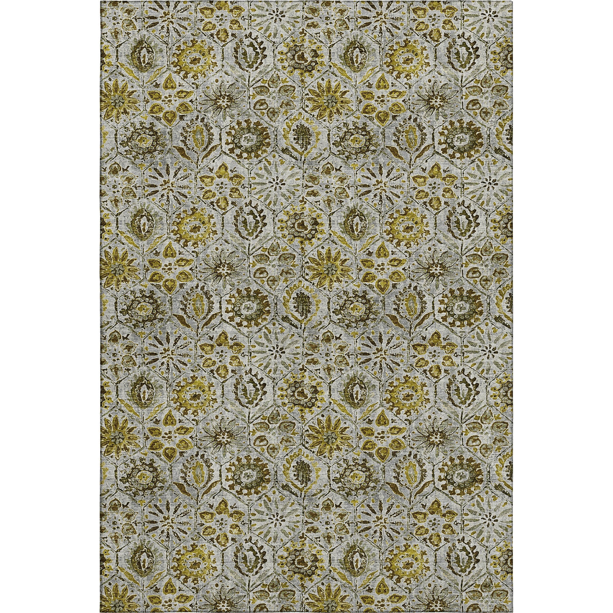Split Machine Washable Transitional Pewter Gray Rug 2'6" x 3'10" #shape_Rectangle