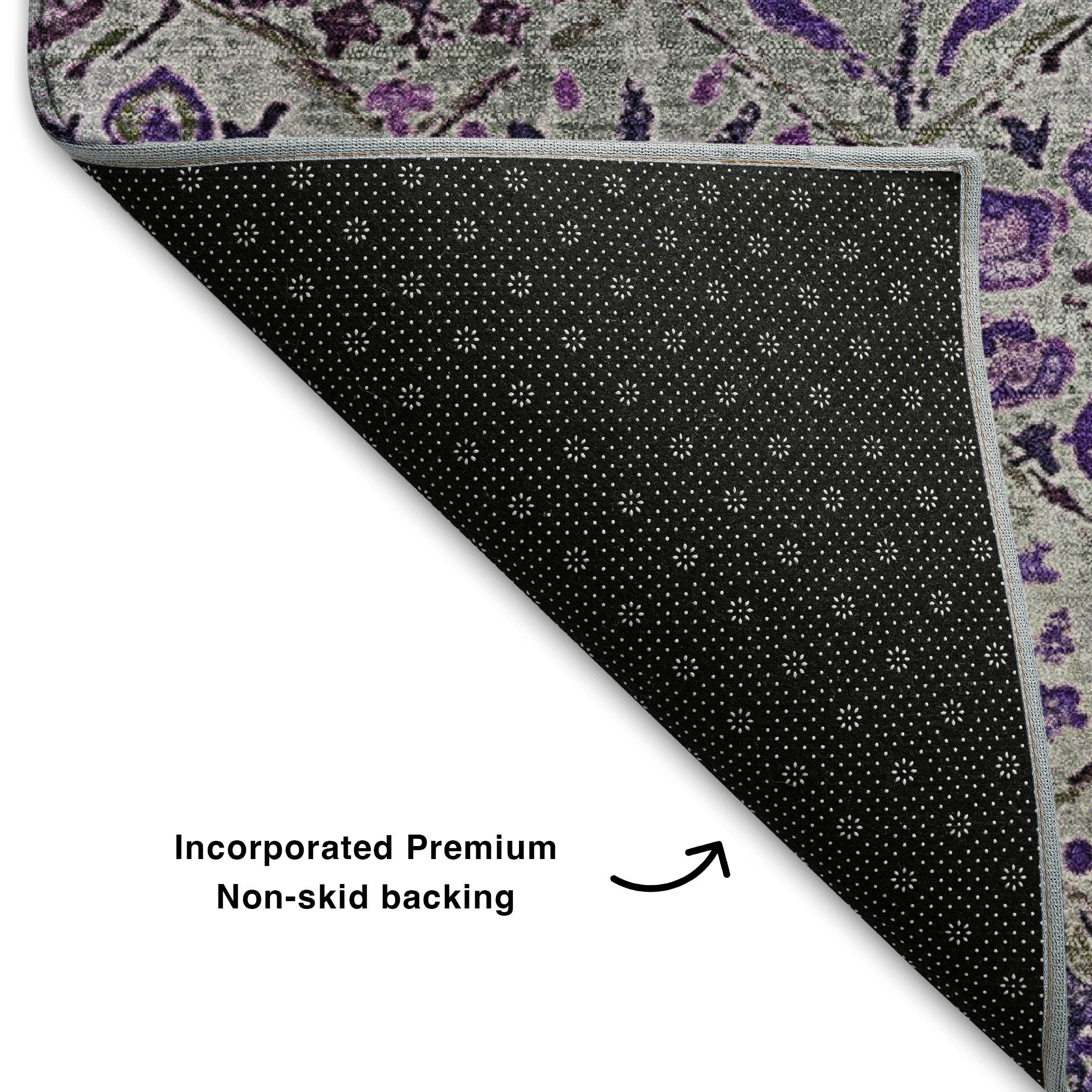 Split Machine Washable Transitional Purple Rug 1'8" x 2'6" #shape_Rectangle