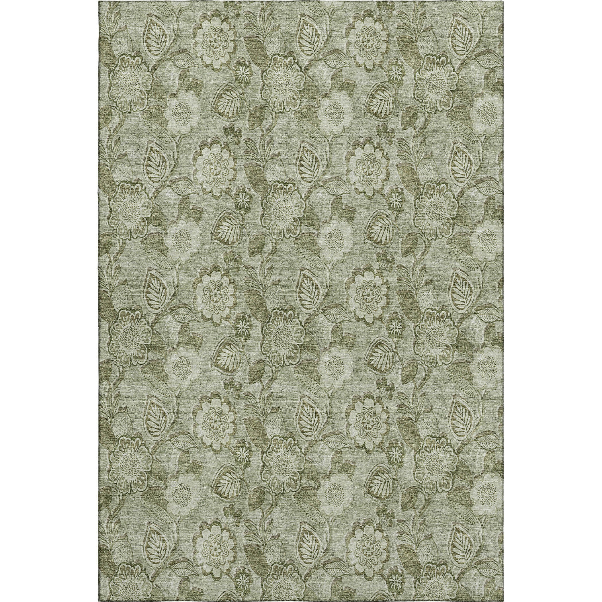 Mdina Machine Washable Transitional Aloe Green Rug 2'6" x 3'10" #shape_Rectangle