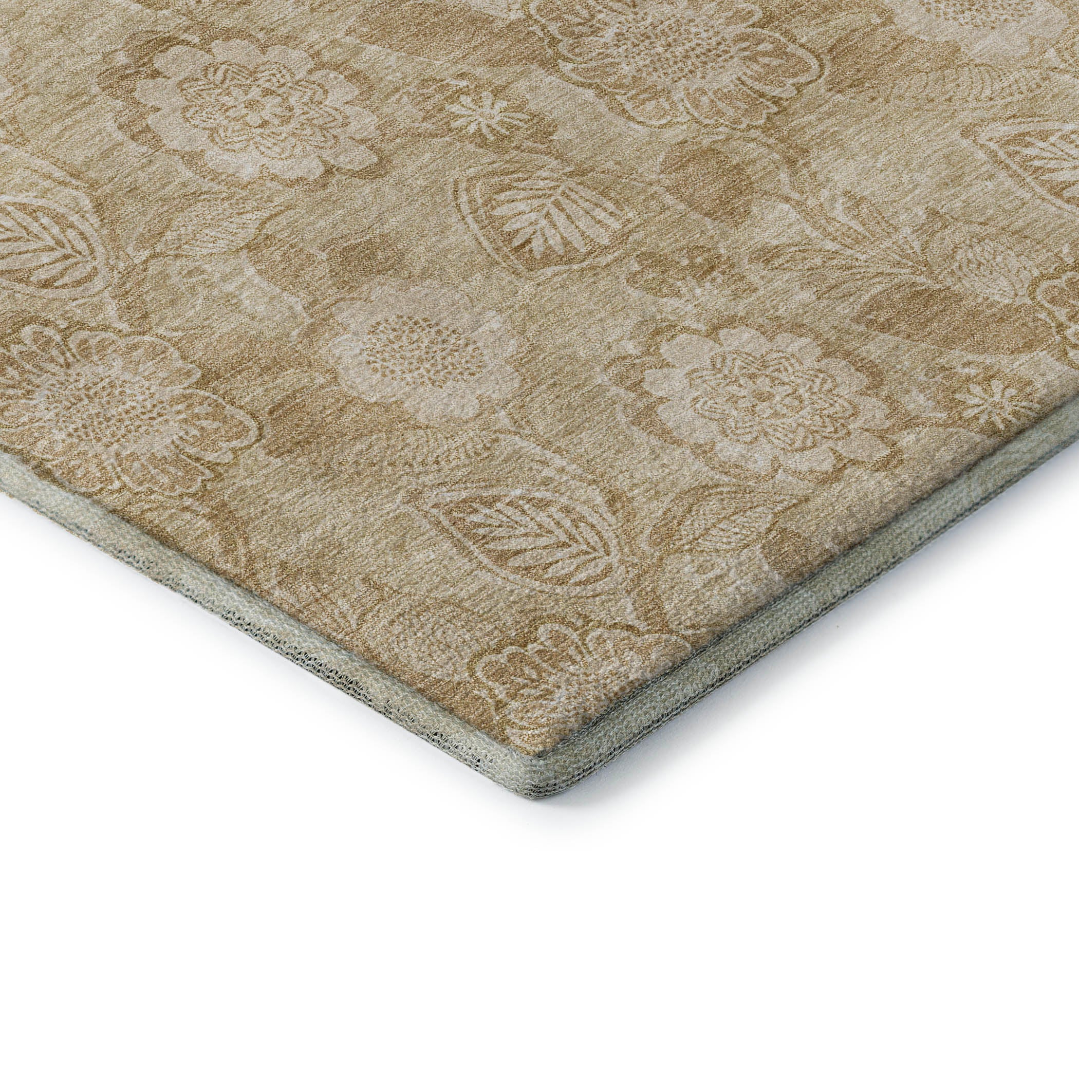 Mdina Machine Washable Transitional Beige Brown Rug 1'8" x 2'6" #shape_Rectangle