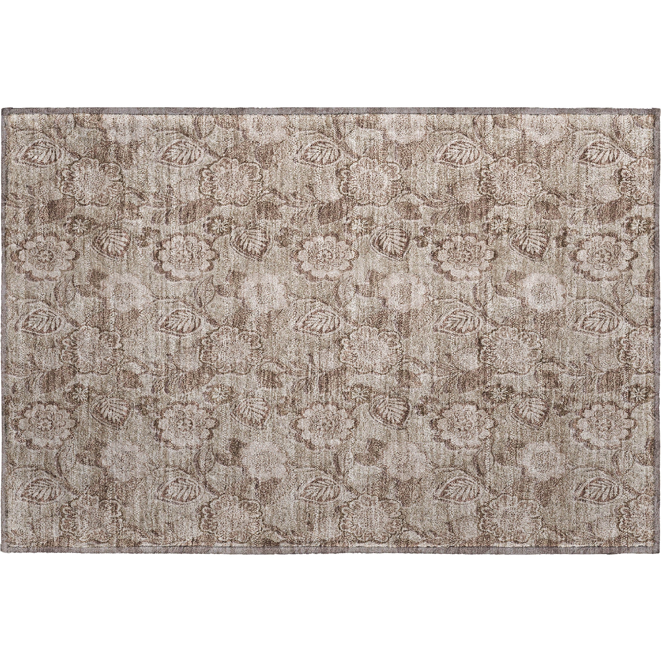 Mdina Machine Washable Transitional Brown Rug 1'8" x 2'6" #shape_Rectangle