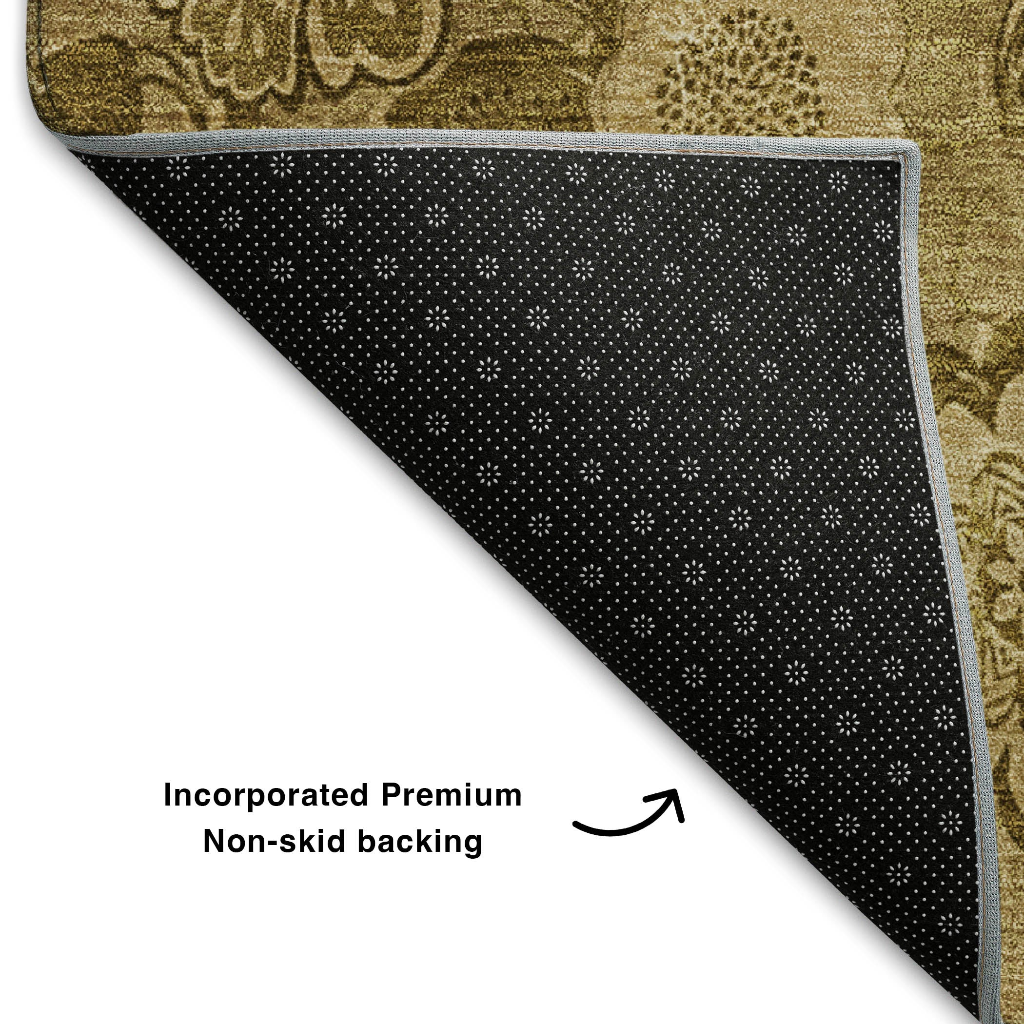 Mdina Machine Washable Transitional Mocha Brown Rug 1'8" x 2'6" #shape_Rectangle