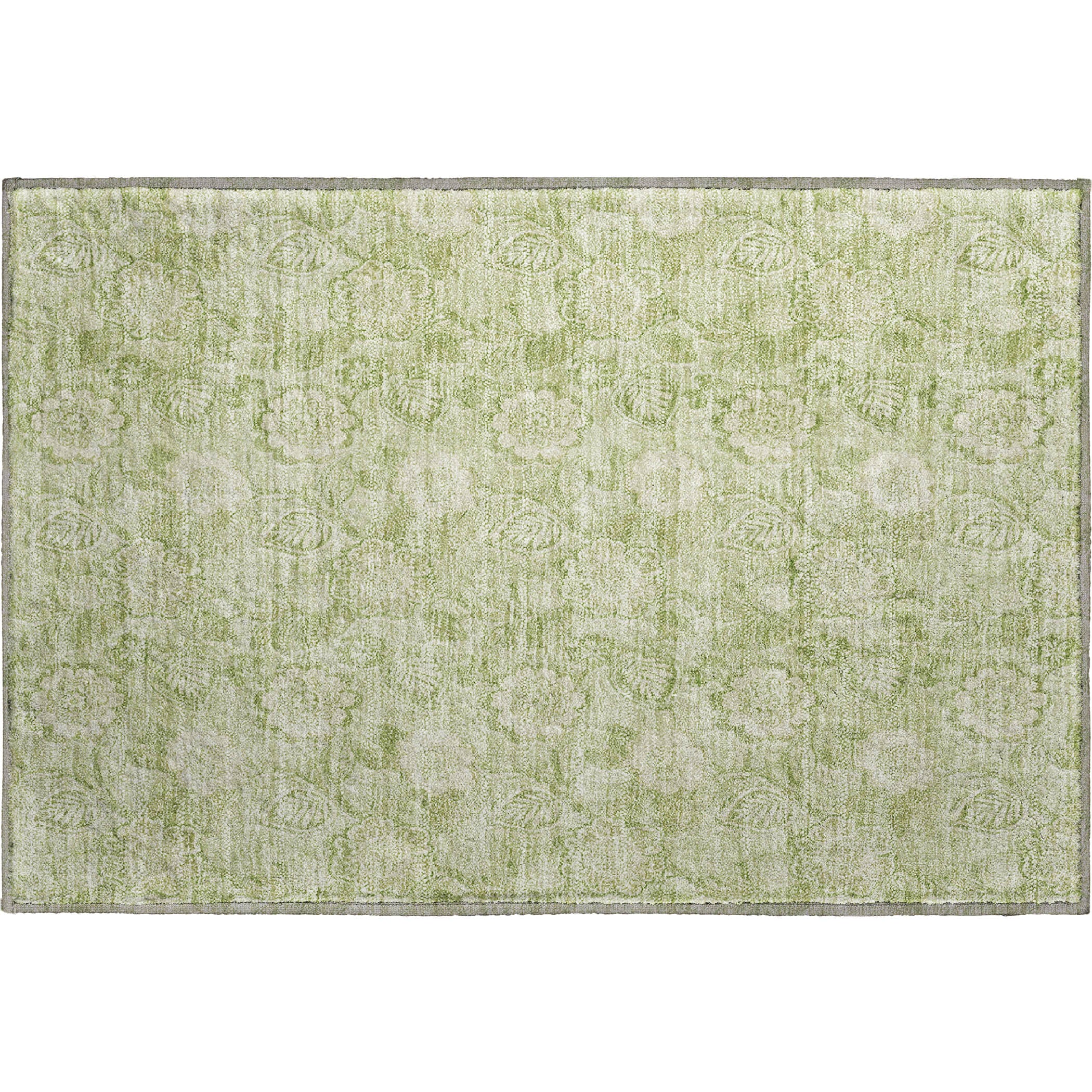 Mdina Machine Washable Transitional Sage Green Rug 1'8" x 2'6" #shape_Rectangle