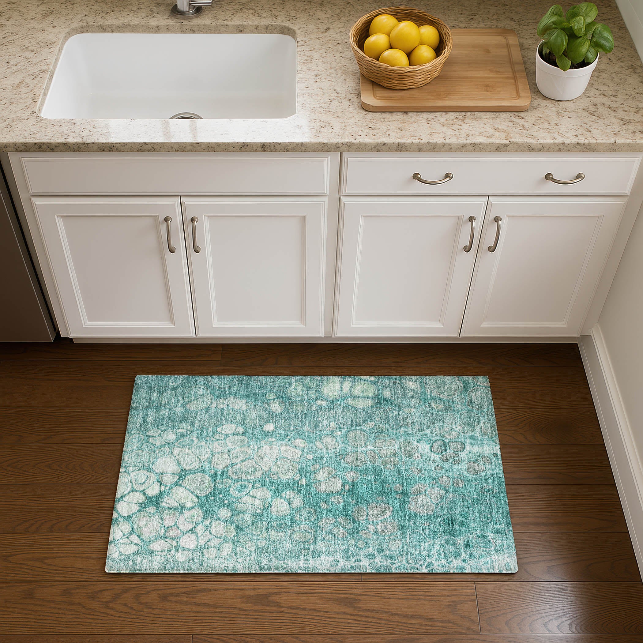 Jaipur Machine Washable Transitional Aqua Teal Rug 1'8" x 2'6" #shape_Rectangle