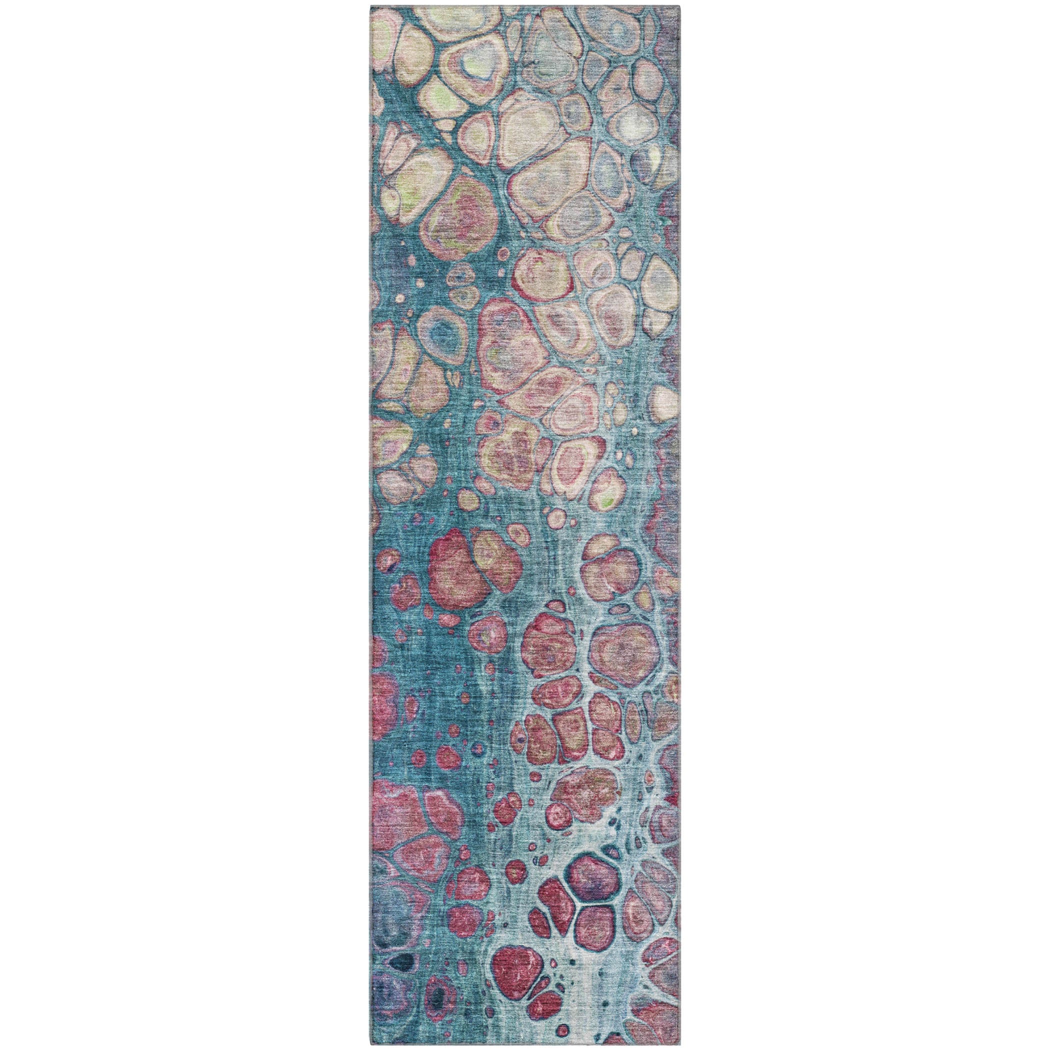 Jaipur Machine Washable Transitional Teal Rug 2'3" x 7'6" #shape_Runner