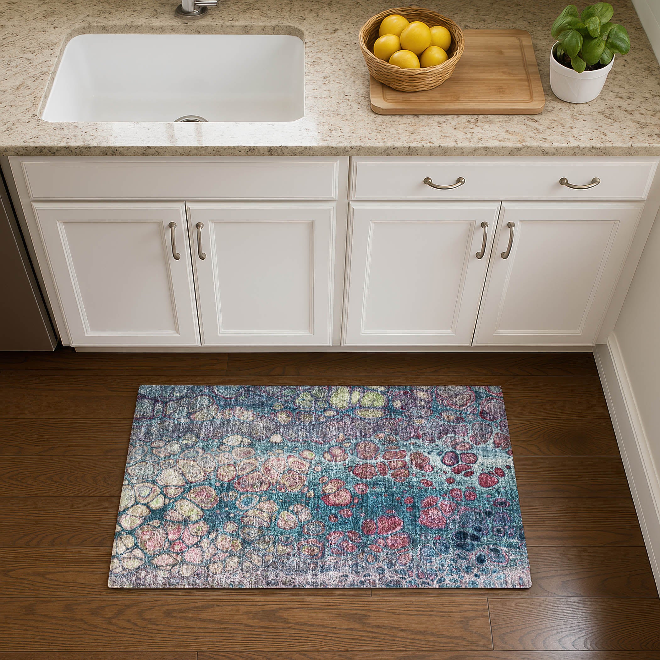 Jaipur Machine Washable Transitional Teal Rug 1'8" x 2'6" #shape_Rectangle