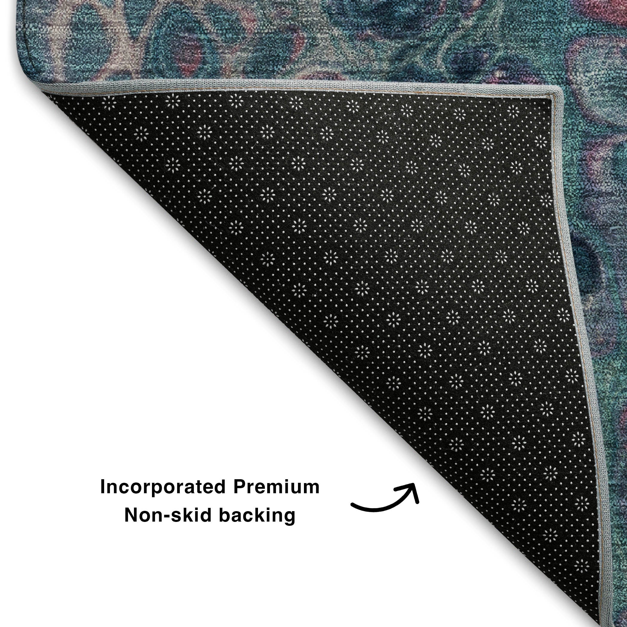 Jaipur Machine Washable Transitional Teal Rug 1'8" x 2'6" #shape_Rectangle