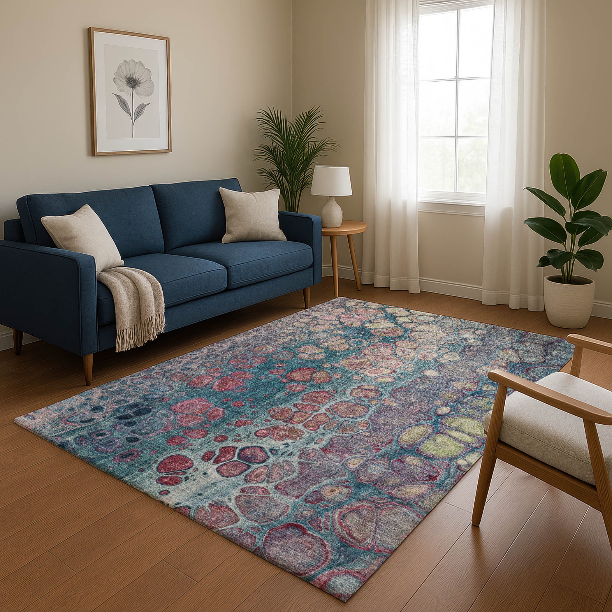 Jaipur Machine Washable Transitional Teal Rug 2'6" x 3'10" #shape_Rectangle