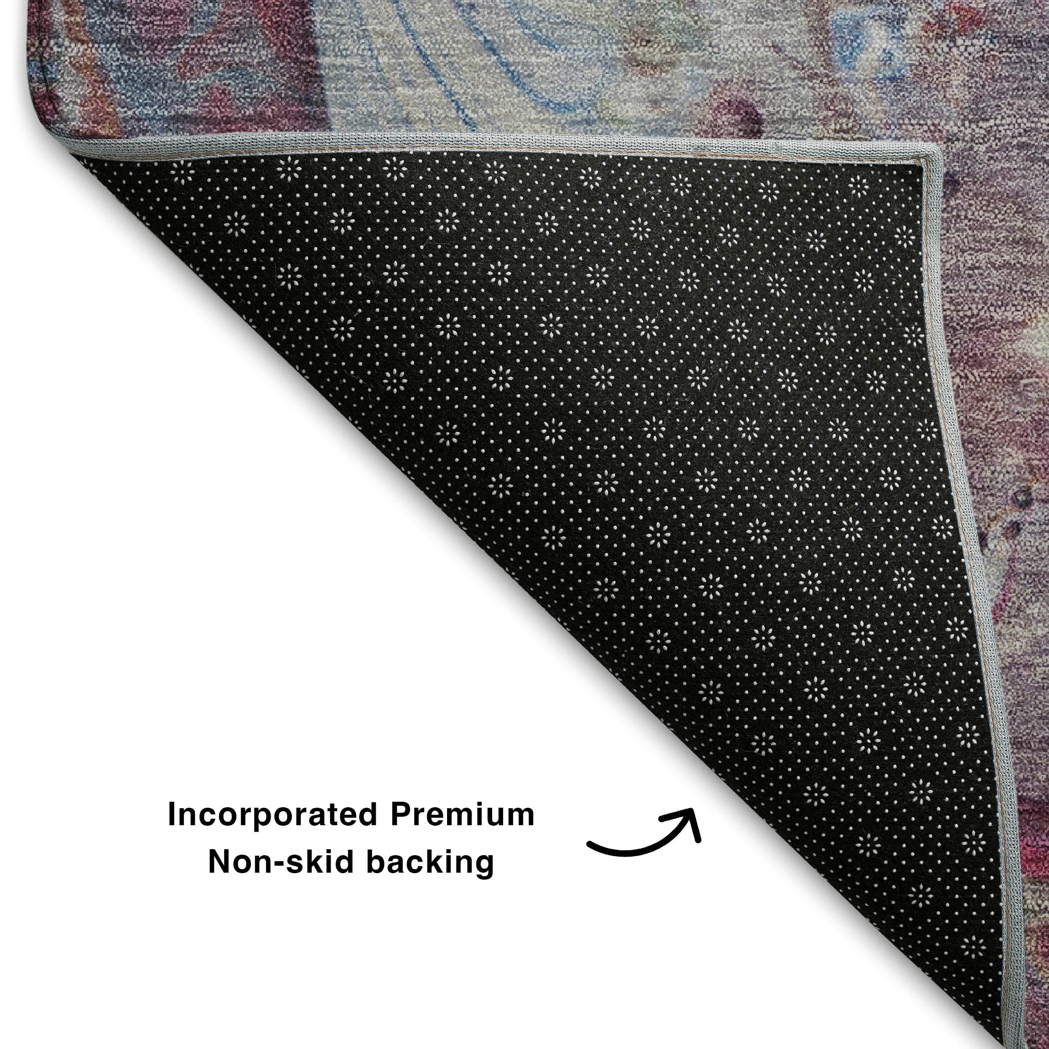 Kyoto Machine Washable Transitional Blue Rug 1'8" x 2'6" #shape_Rectangle