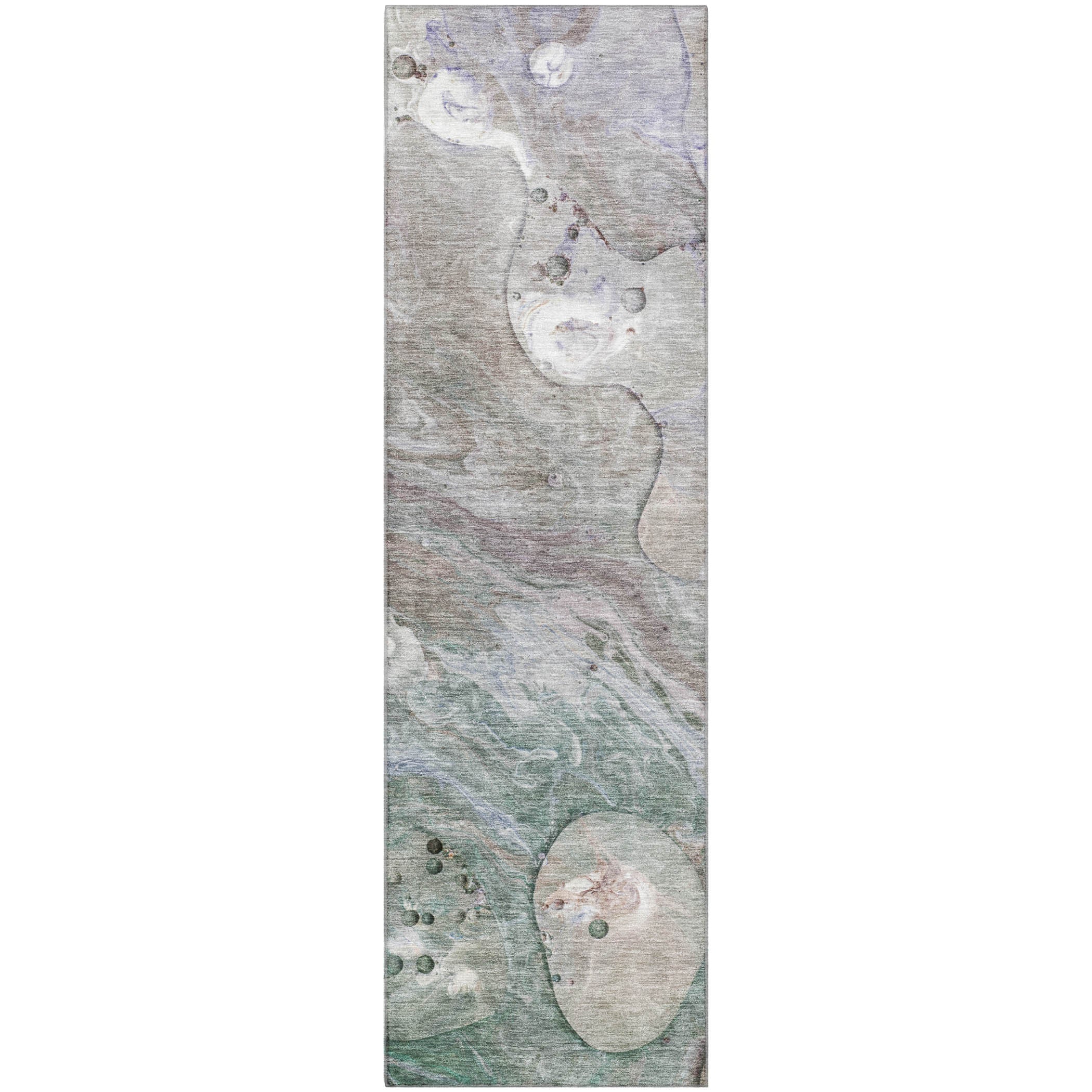 Kyoto Machine Washable Transitional Khaki Brown Rug 2'3" x 7'6" #shape_Runner
