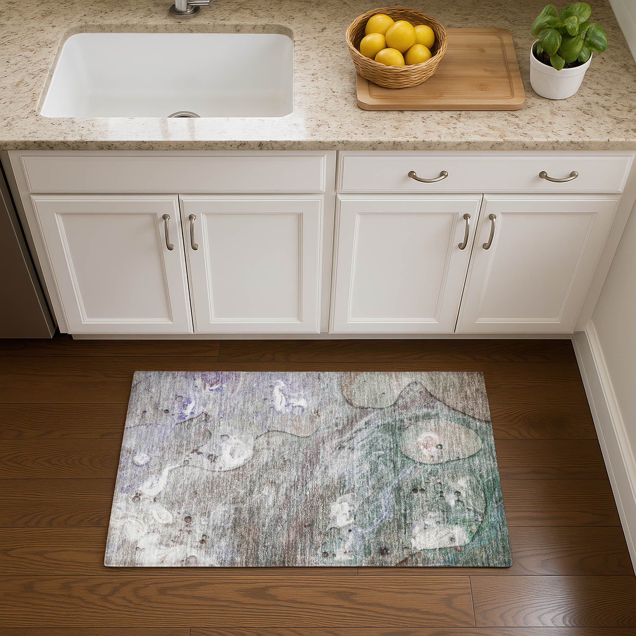 Kyoto Machine Washable Transitional Khaki Brown Rug 1'8" x 2'6" #shape_Rectangle