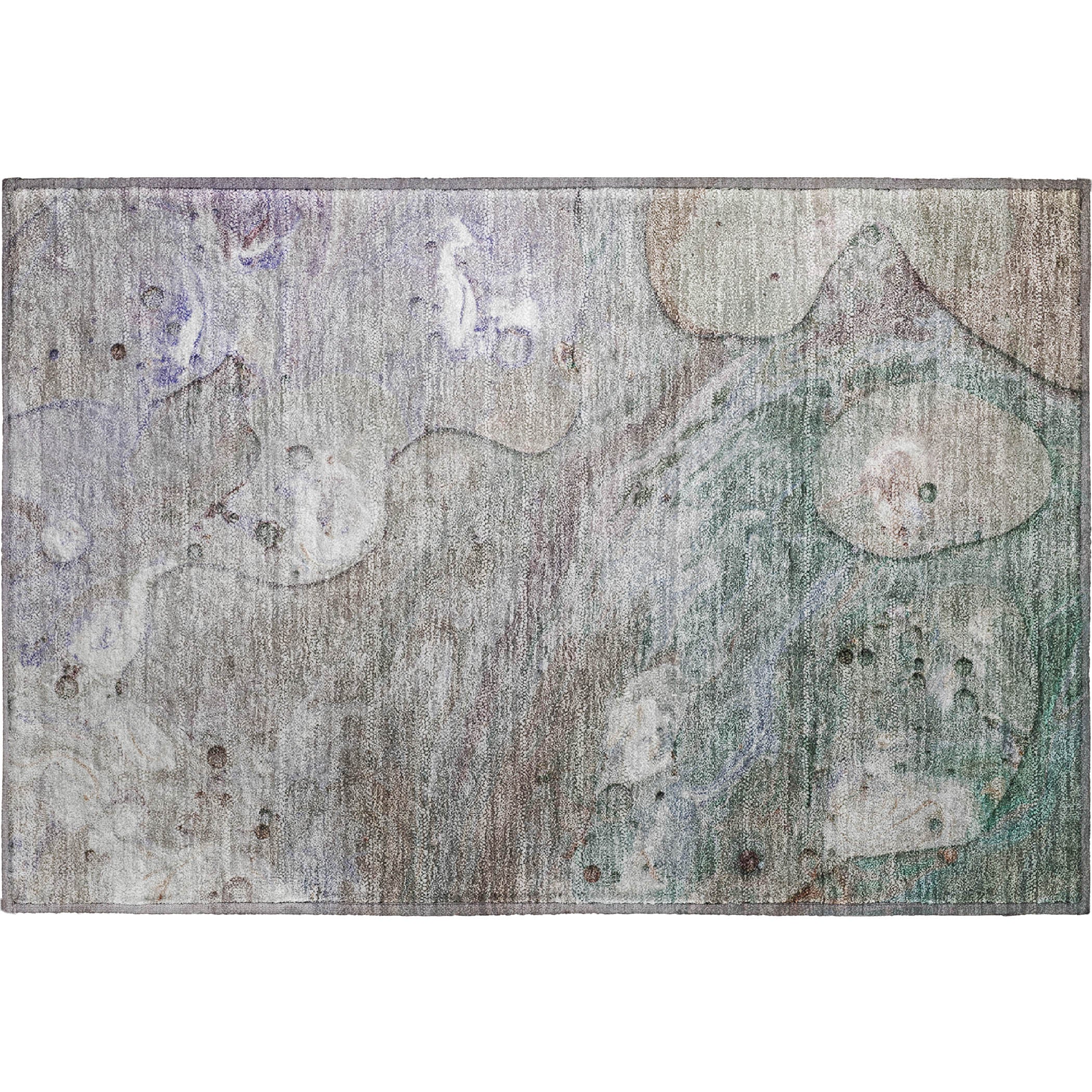 Kyoto Machine Washable Transitional Khaki Brown Rug 1'8" x 2'6" #shape_Rectangle