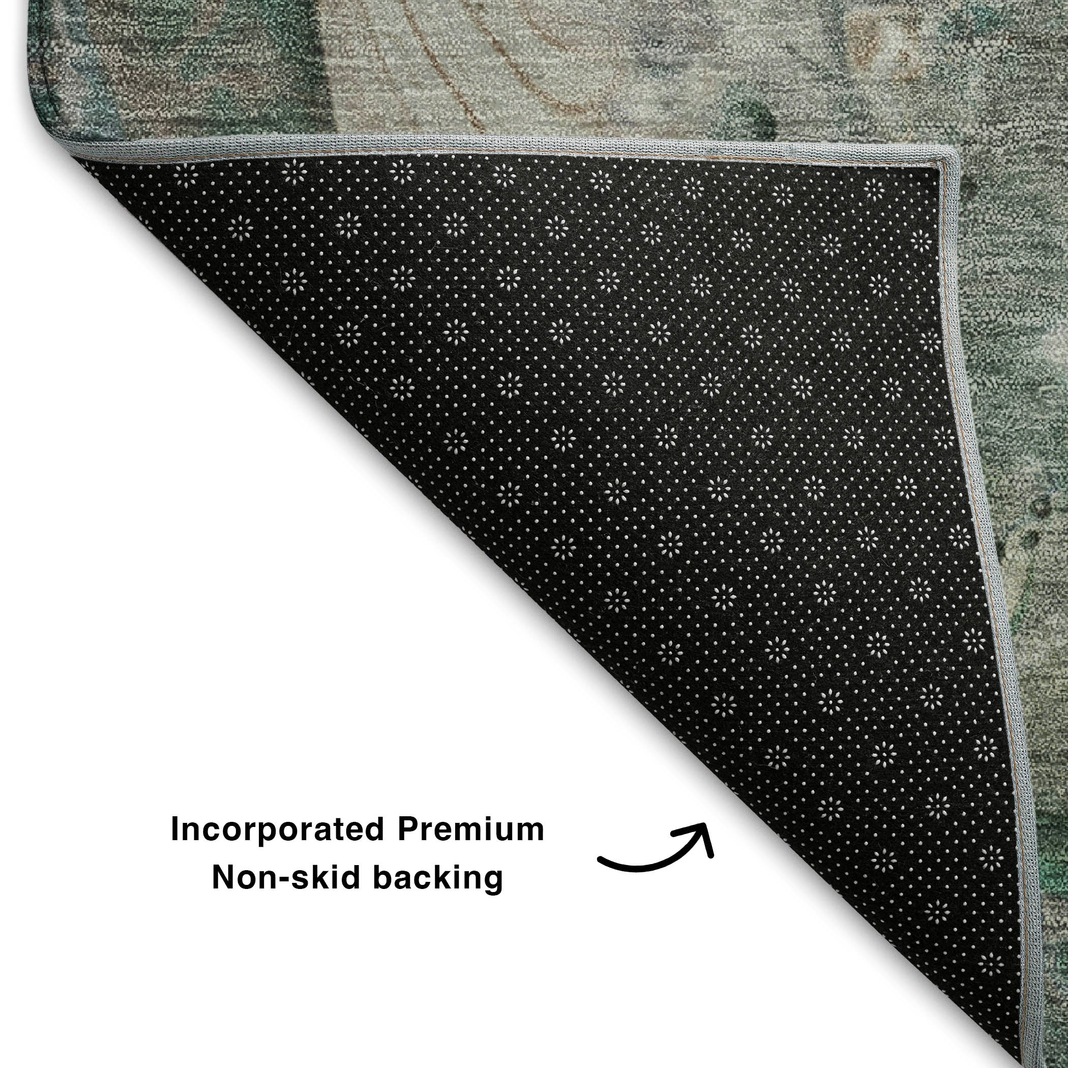 Kyoto Machine Washable Transitional Khaki Brown Rug 1'8" x 2'6" #shape_Rectangle