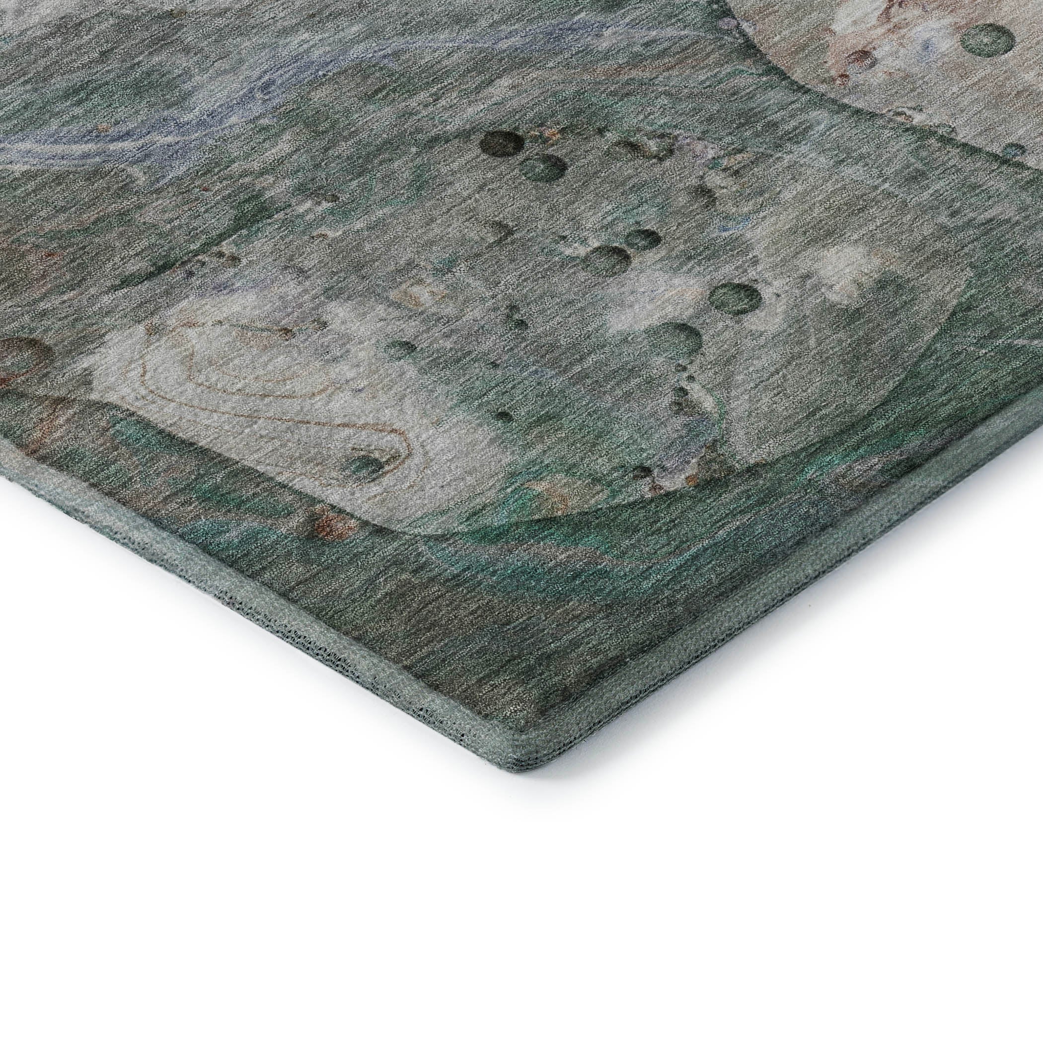 Kyoto Machine Washable Transitional Khaki Brown Rug 1'8" x 2'6" #shape_Rectangle