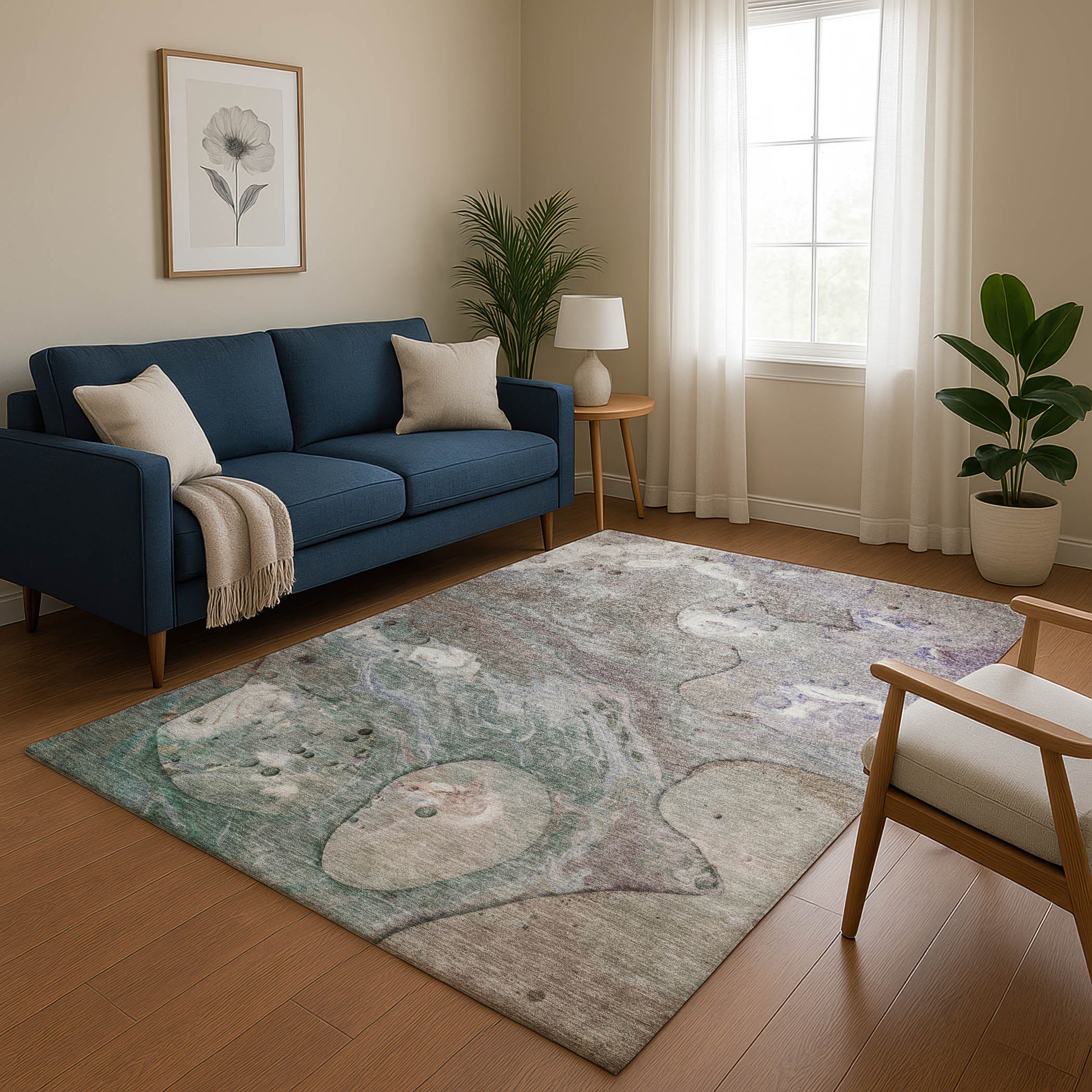 Kyoto Machine Washable Transitional Khaki Brown Rug 2'6" x 3'10" #shape_Rectangle