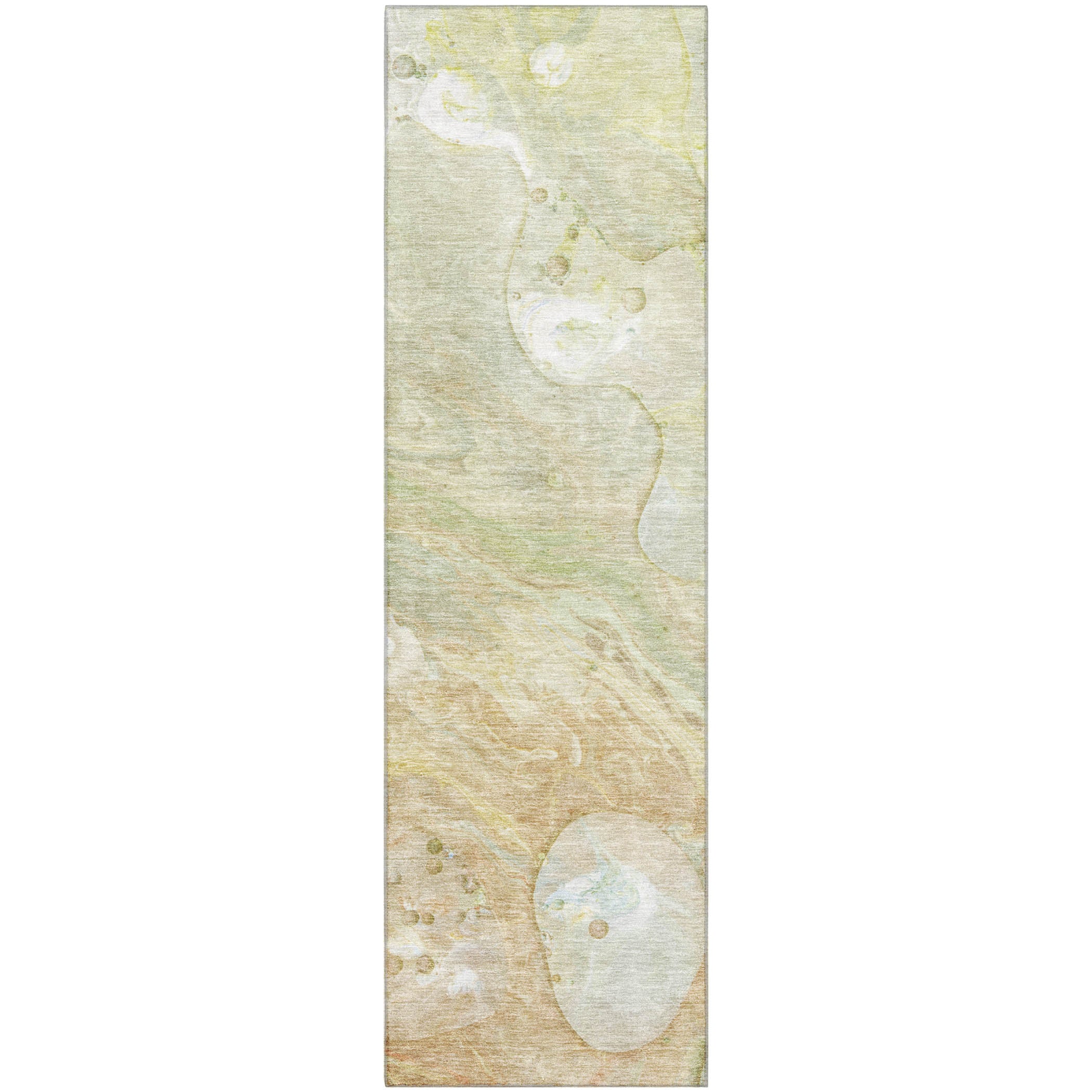 Kyoto Machine Washable Transitional Linen Ivory Rug 2'3" x 7'6" #shape_Runner