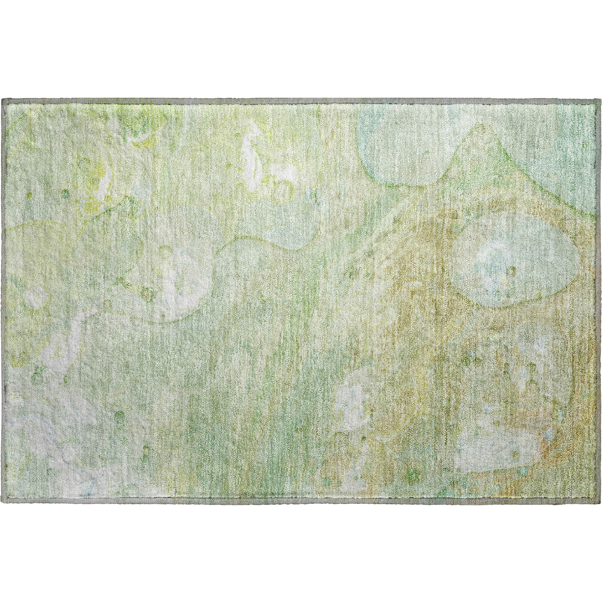 Kyoto Machine Washable Transitional Sage Green Rug 1'8" x 2'6" #shape_Rectangle