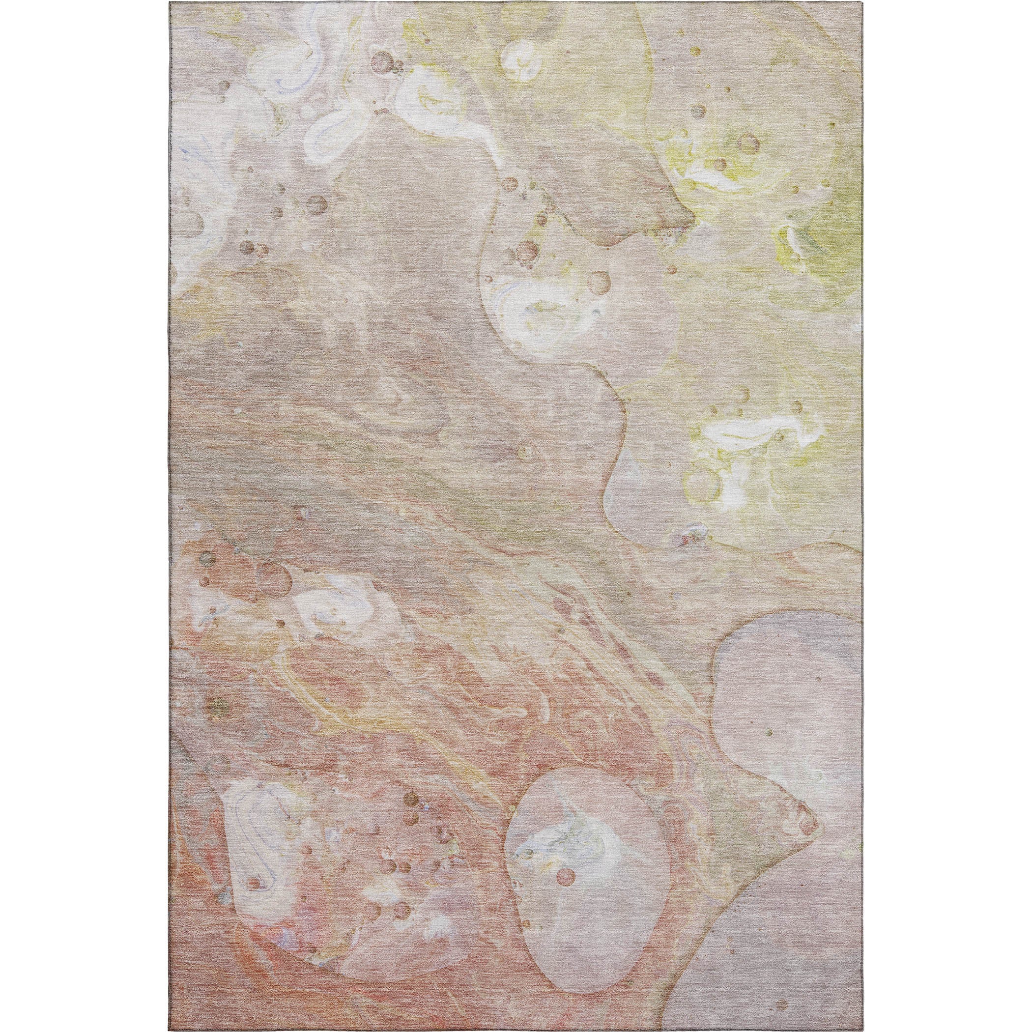 Kyoto Machine Washable Transitional Salmon Orange Rug 2'6" x 3'10" #shape_Rectangle