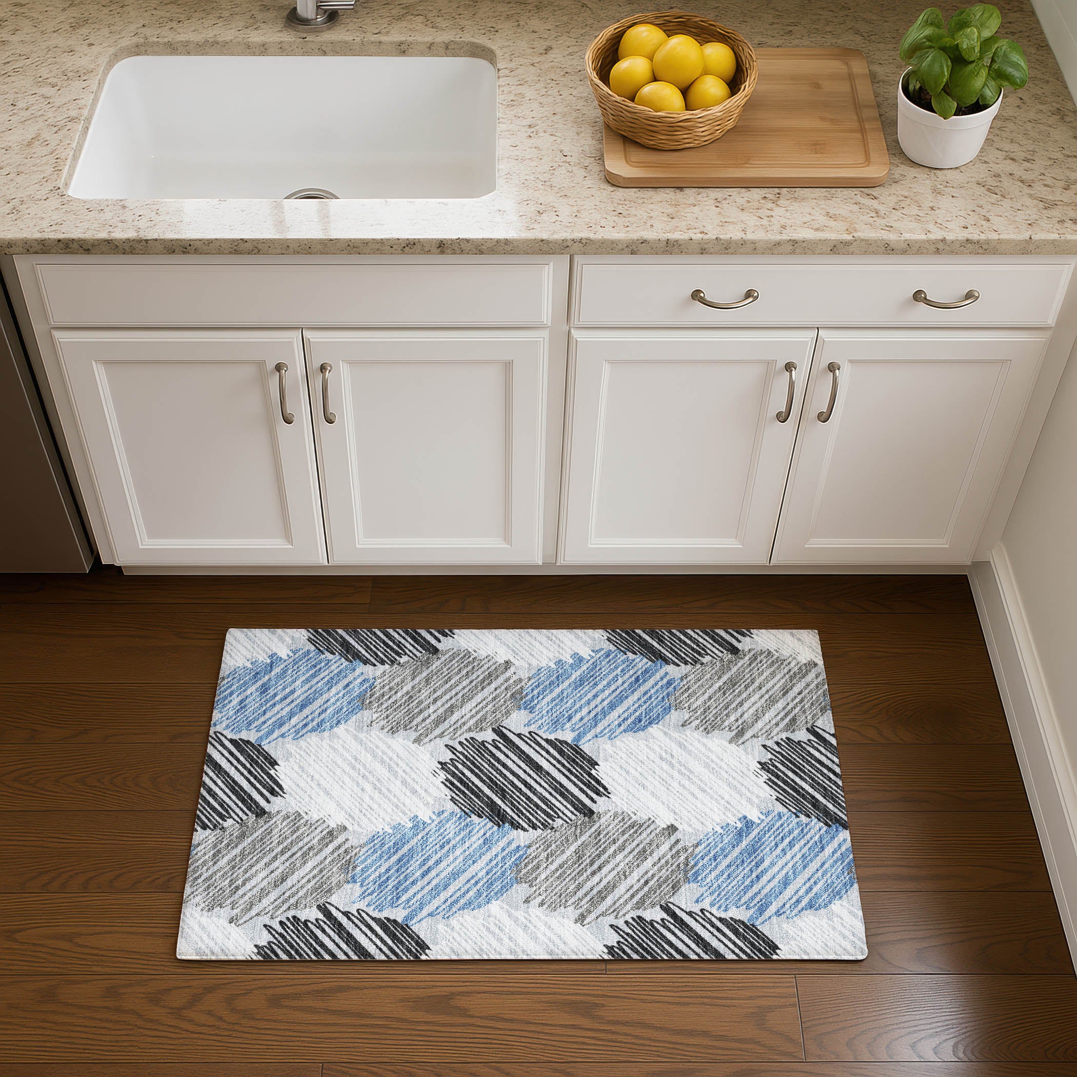 Tbilisi Machine Washable Transitional Blue Rug 1'8" x 2'6" #shape_Rectangle