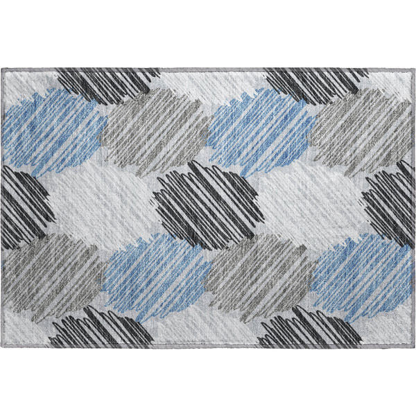 Tbilisi Machine Washable Transitional Blue Rug 1'8" x 2'6"