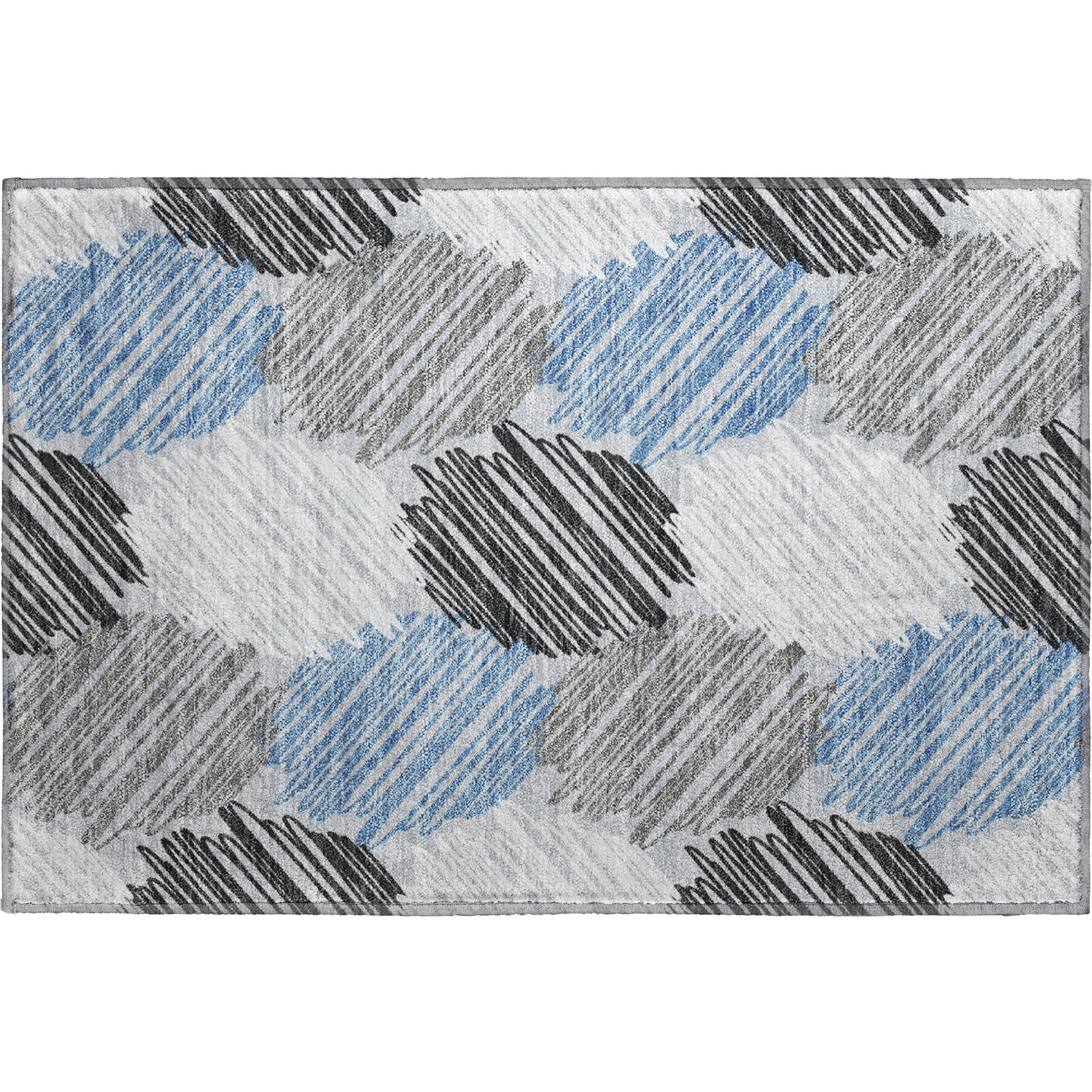 Tbilisi Machine Washable Transitional Blue Rug 1'8" x 2'6" #shape_Rectangle